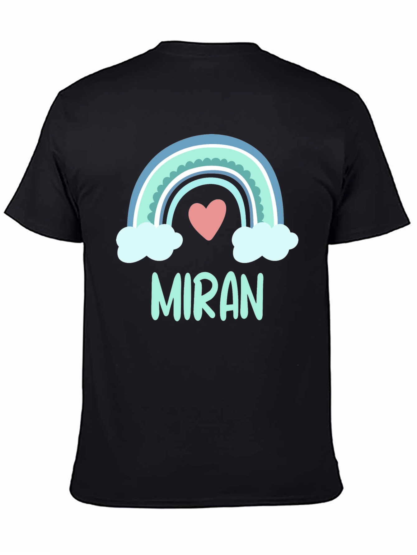 Black Rainbow Miran Heart Tee - Cute Custom Gift view 4