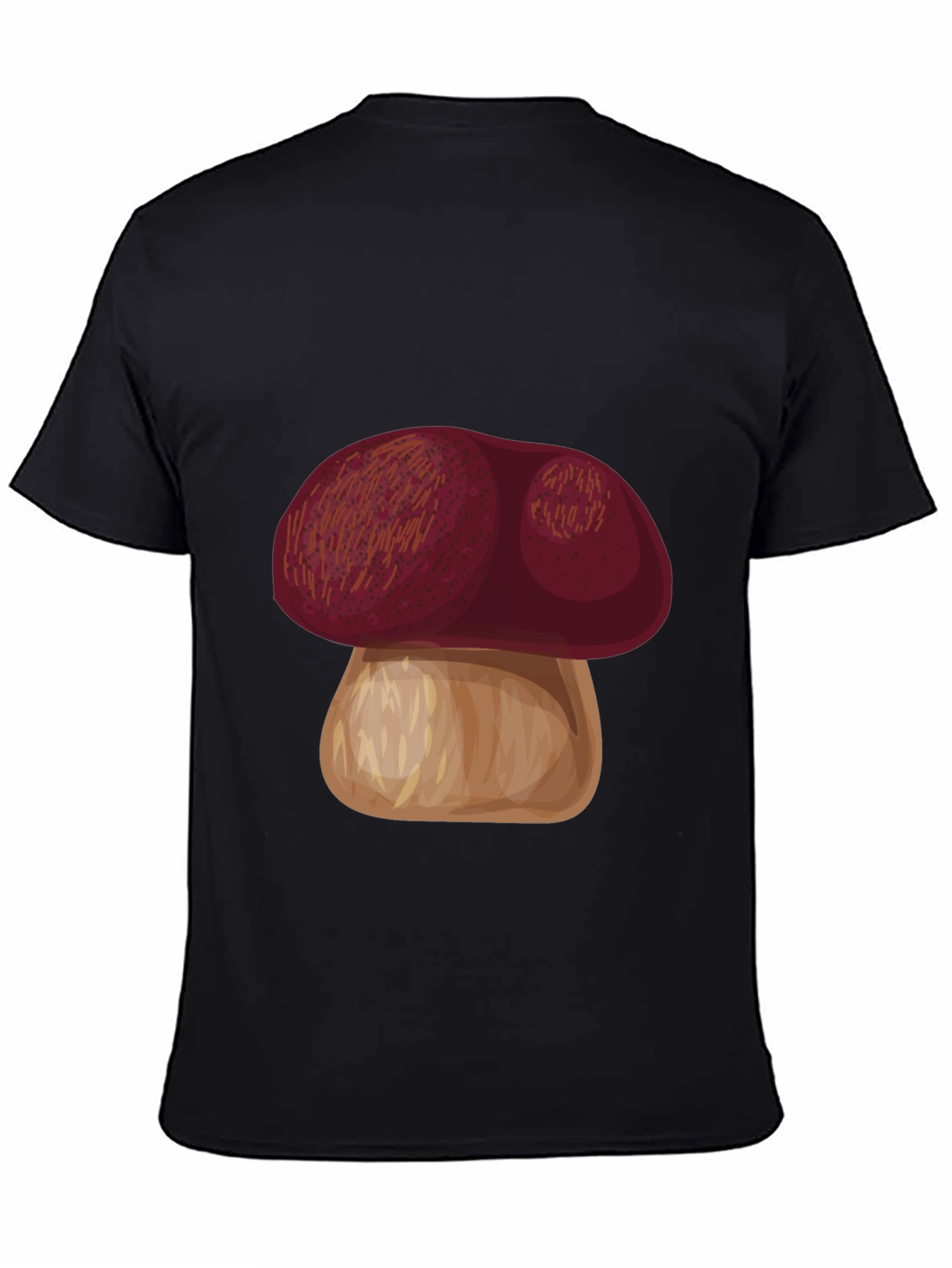 Black Mushroom Graphic Tee - Casual Black T-Shirt view 4