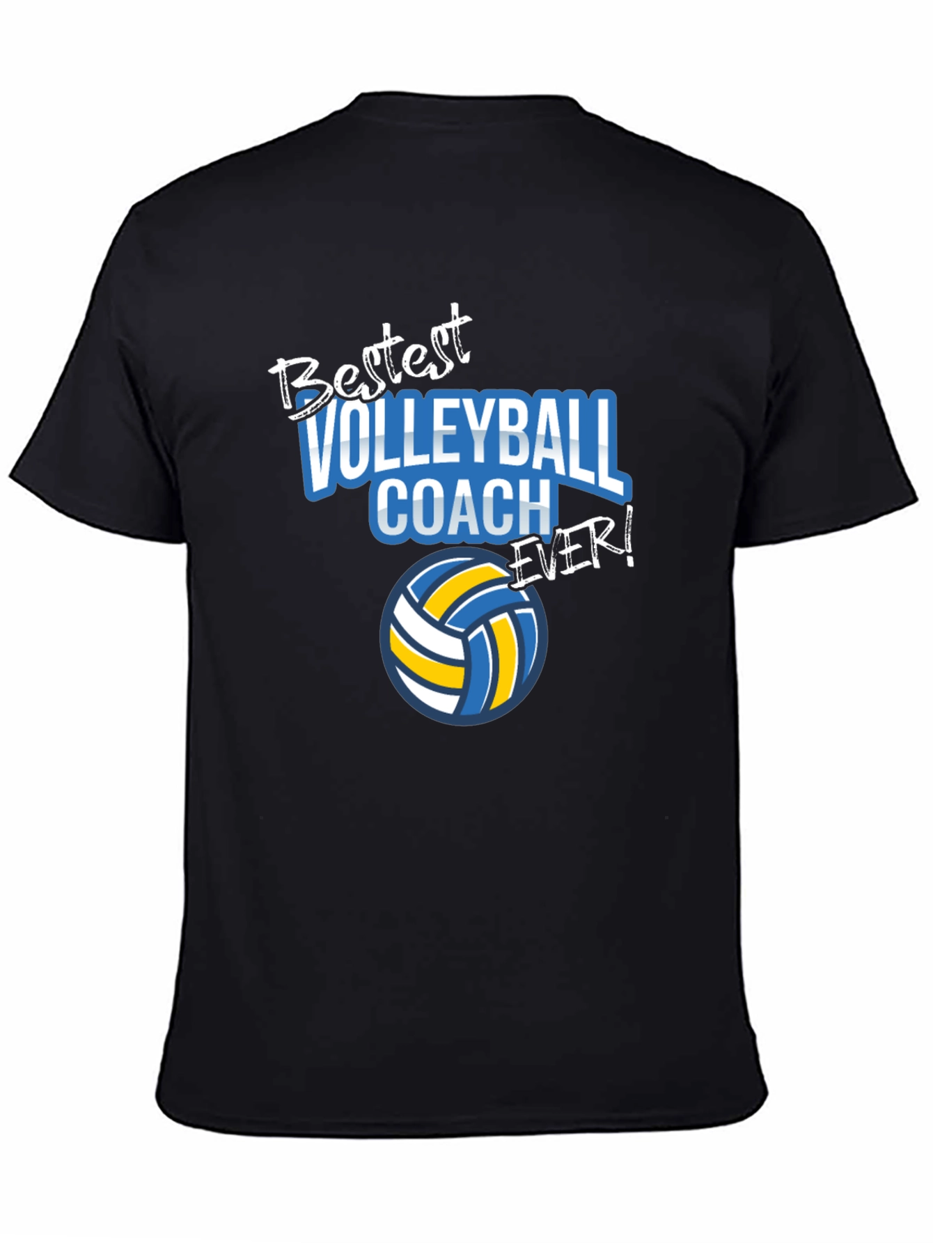 Black Bestest Volleyball Coach Ever! T-Shirt view 4