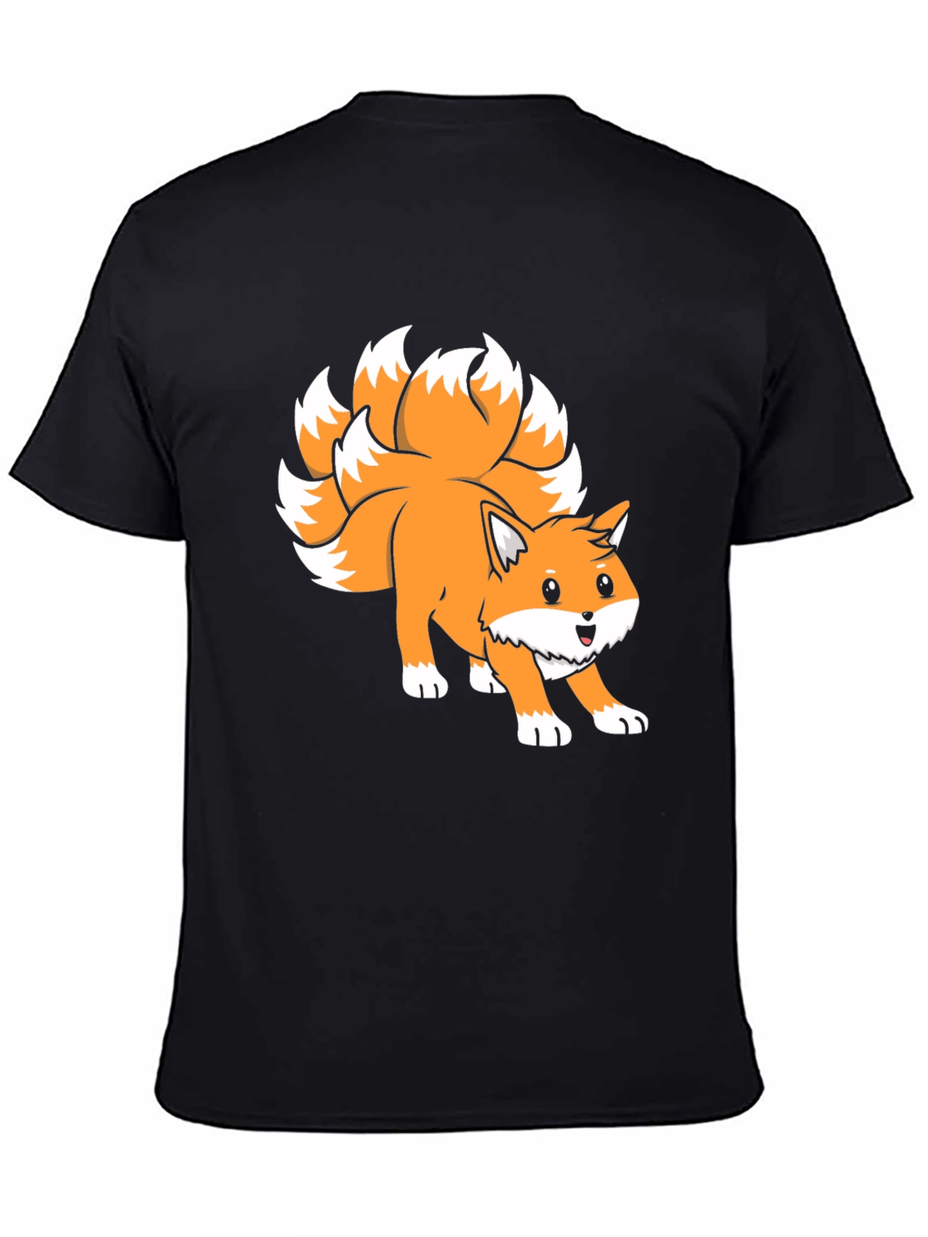 Black Nine-Tailed Fox Graphic Tee view 4