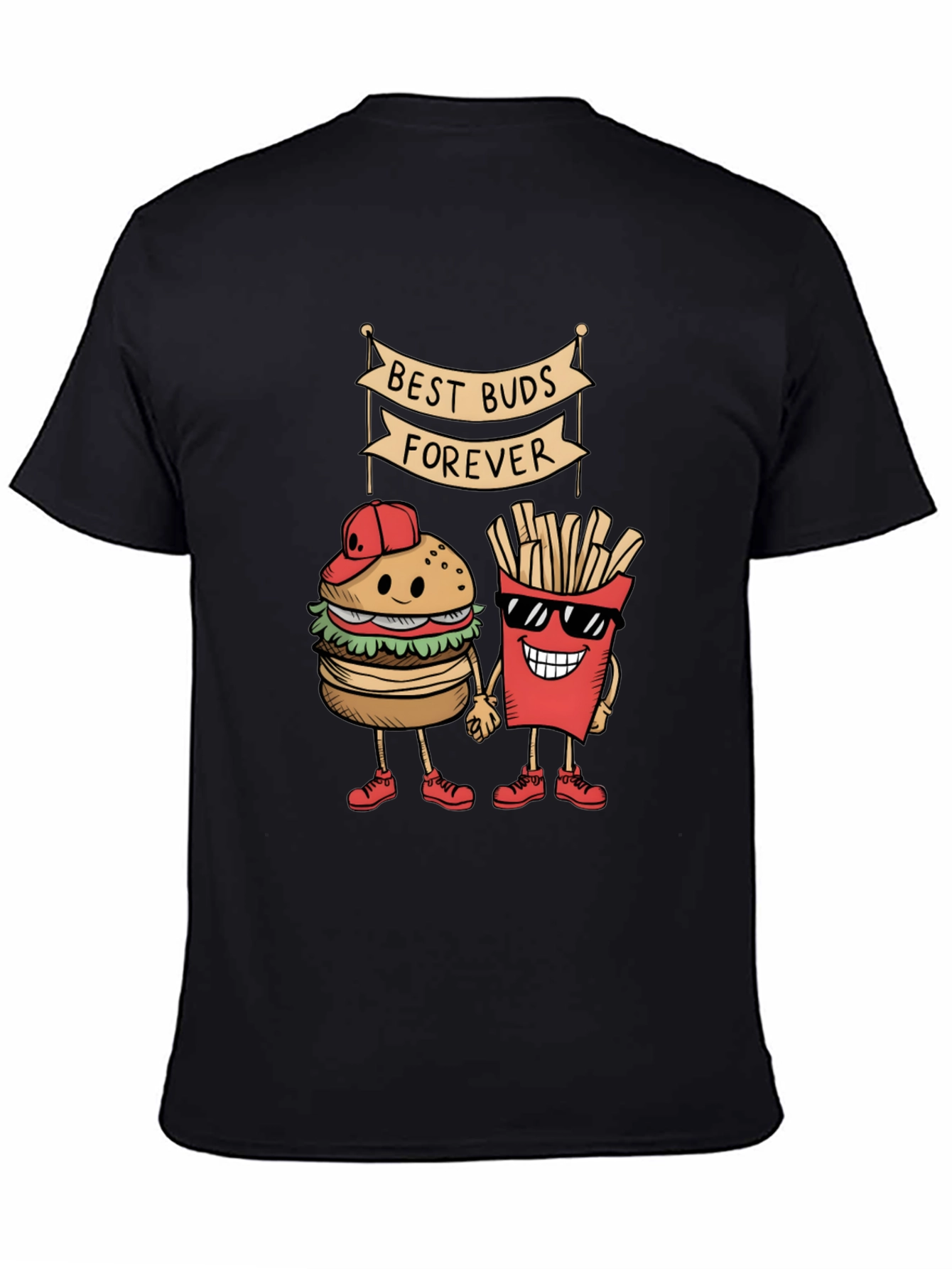Black Best Buds Forever T-Shirt view 4