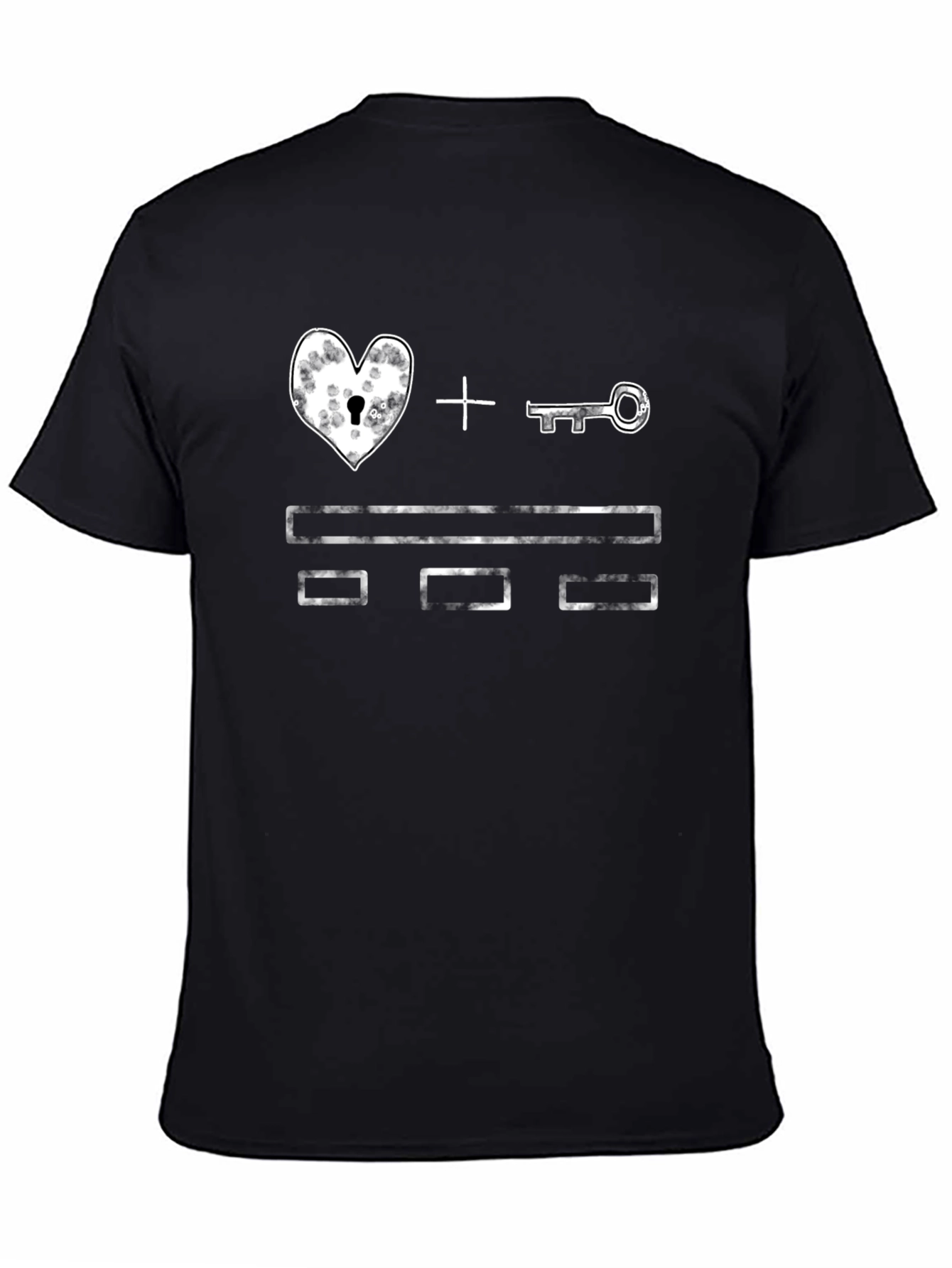Black Heart and Key Graphic Tee view 4