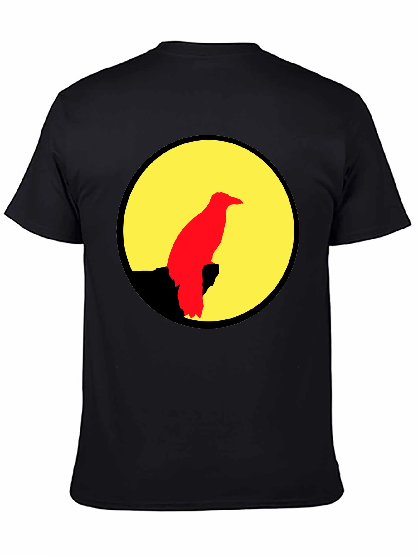 Black Raven Silhouette Graphic Tee - Black view 4