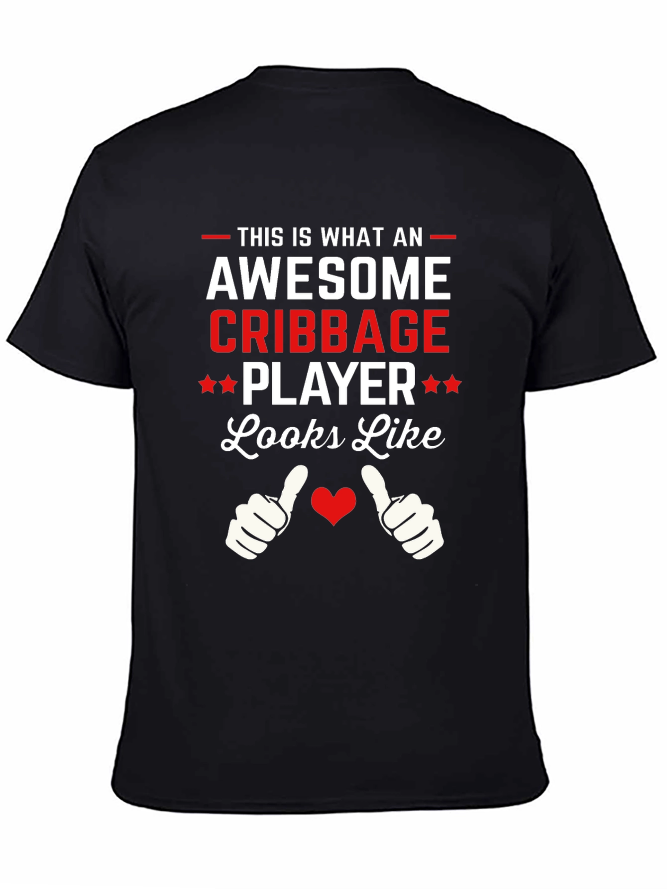 Black Awesome Cribbage Player T-Shirt view 4