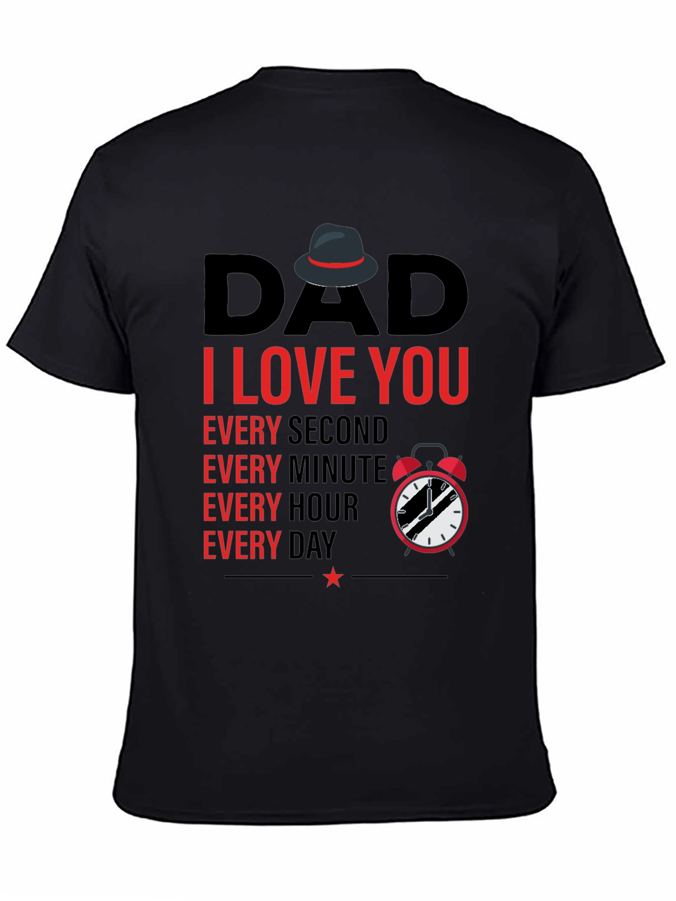 Black Dad I Love You Black T-Shirt view 4