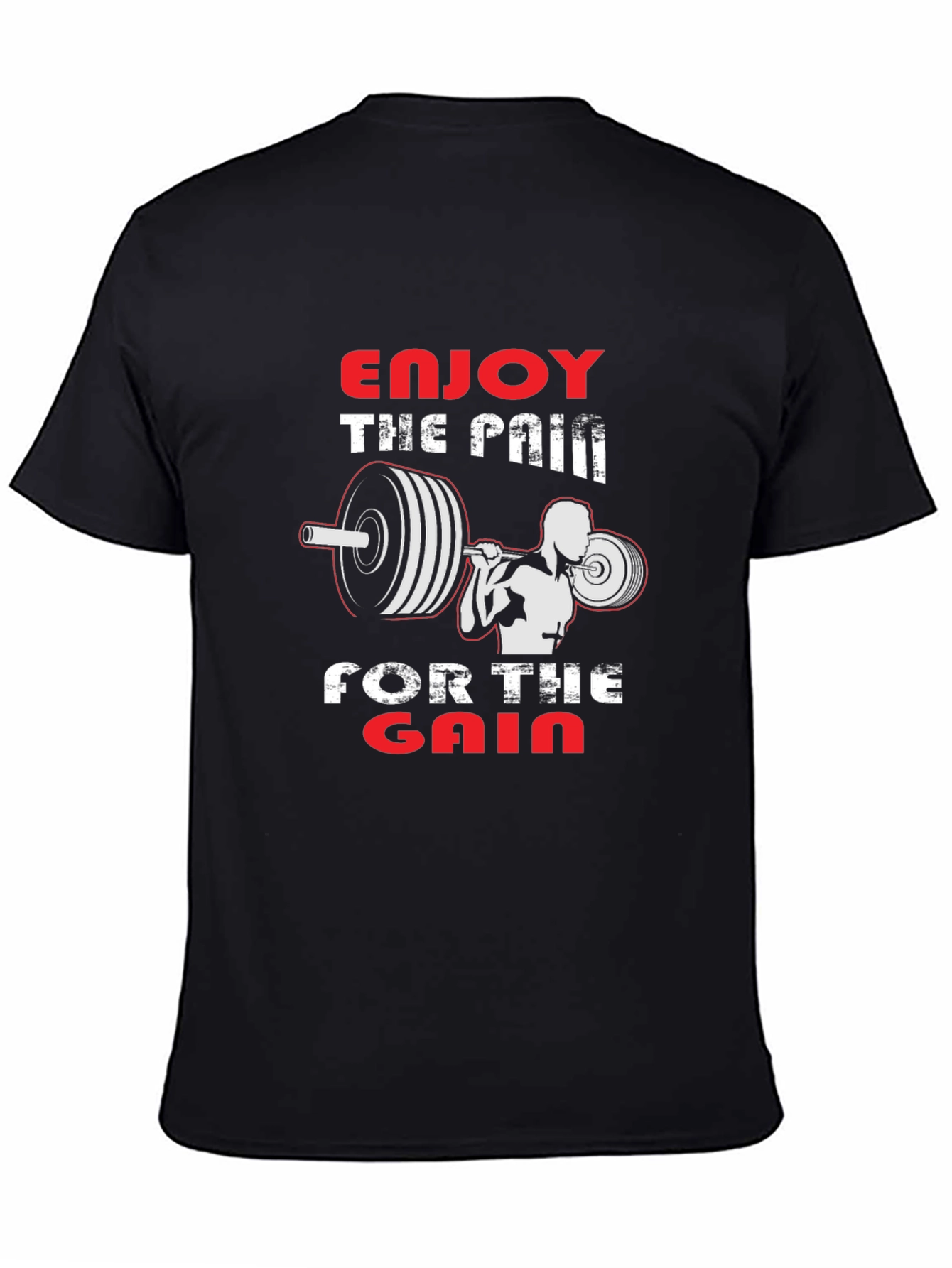 Enjoy The Pain For The Gain Black T-Shirt - 4