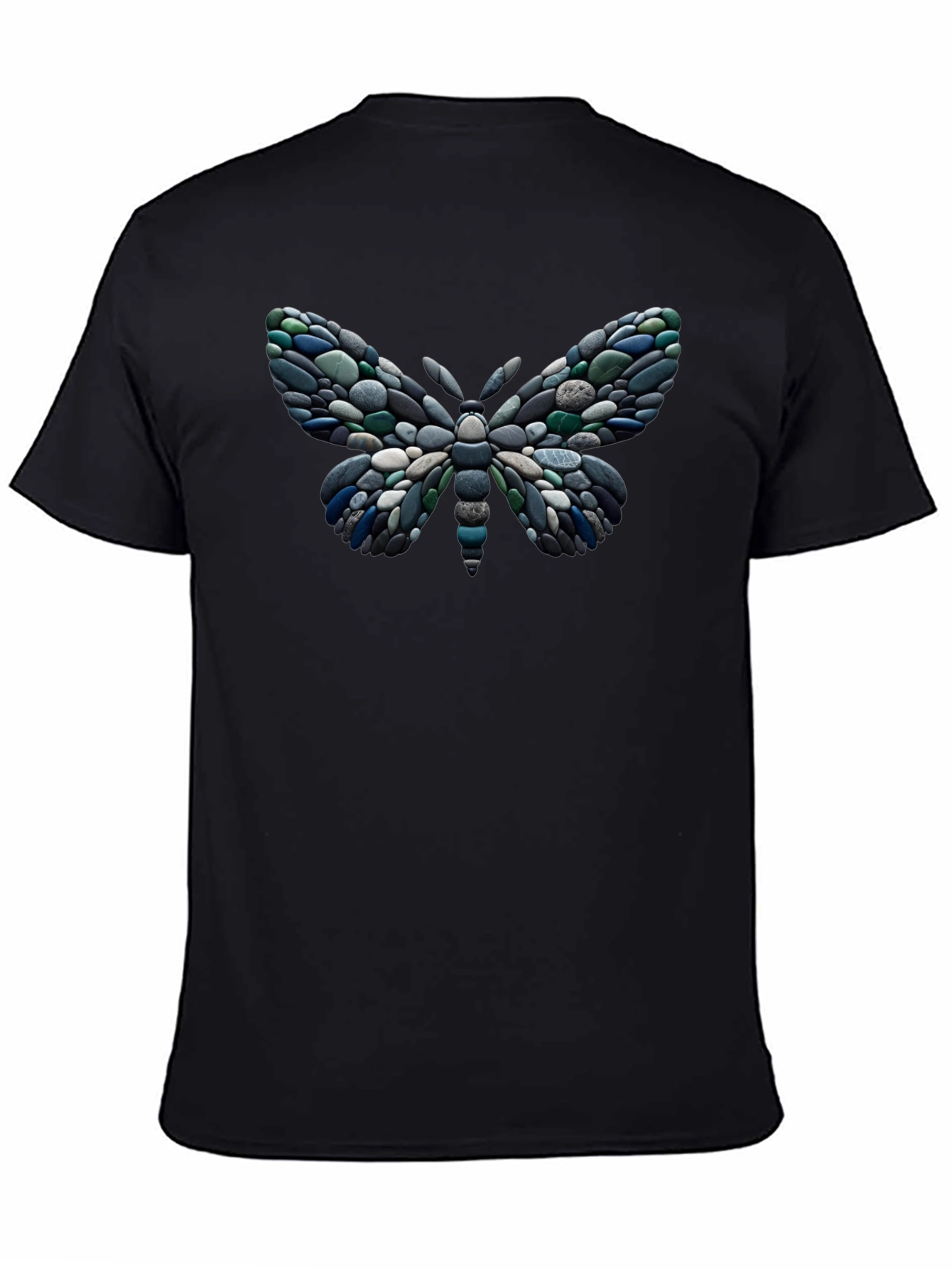 Black Stone Butterfly Graphic Black T-Shirt view 4