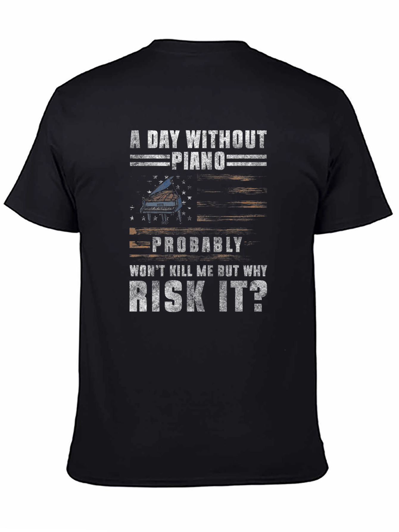 Black A Day Without Piano T-Shirt view 4