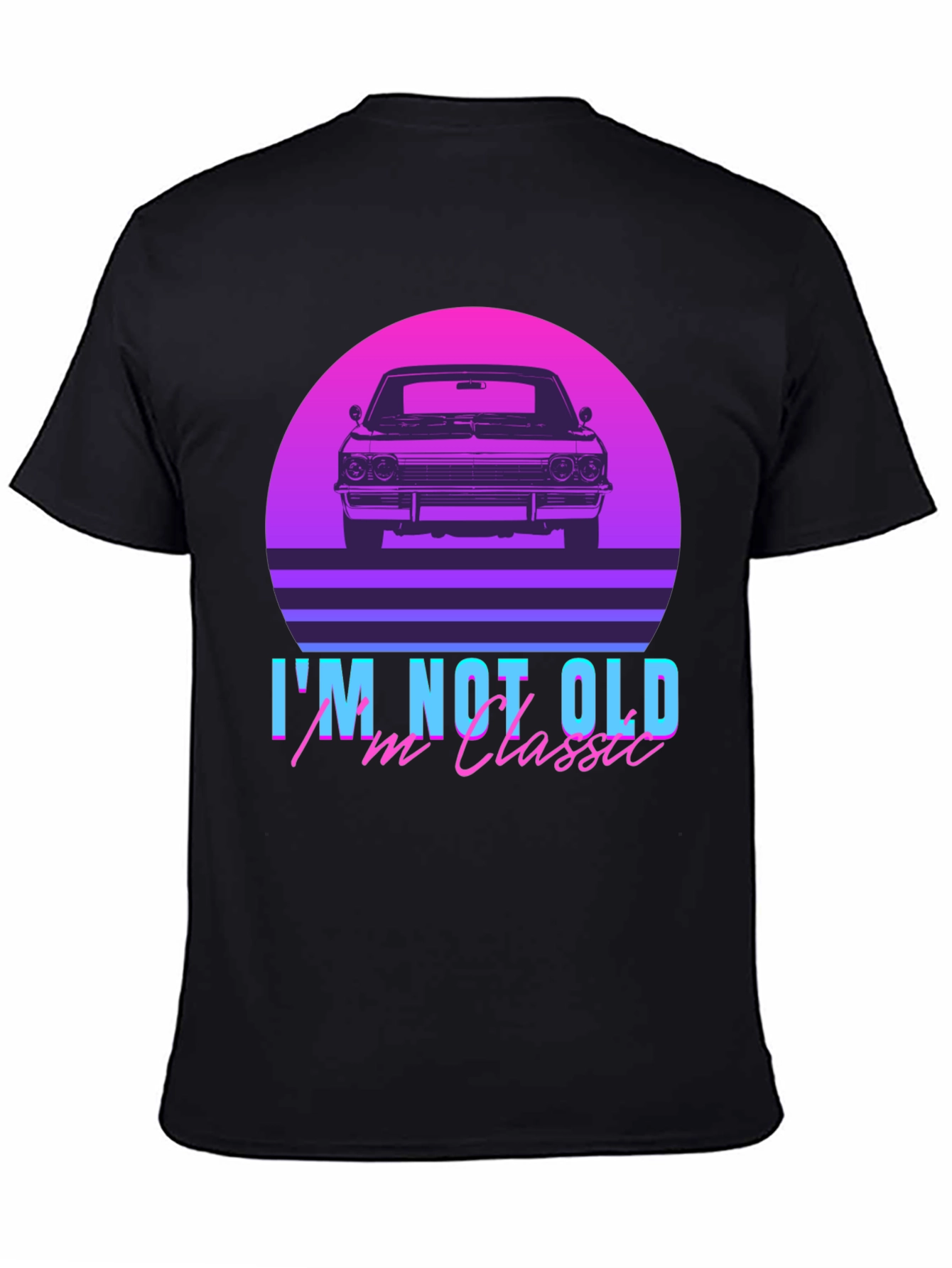 Black Classic Car Retro T-Shirt - I'm Not Old, I'm Classic view 4
