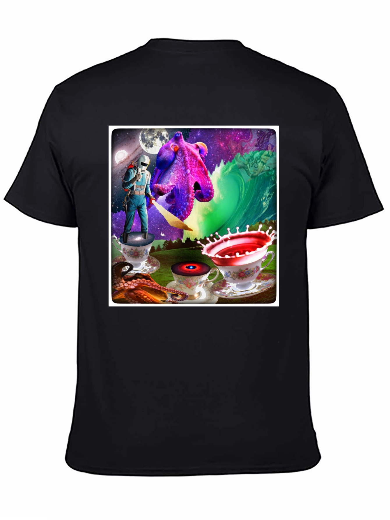 Black Cosmic Octopus T-Shirt view 4