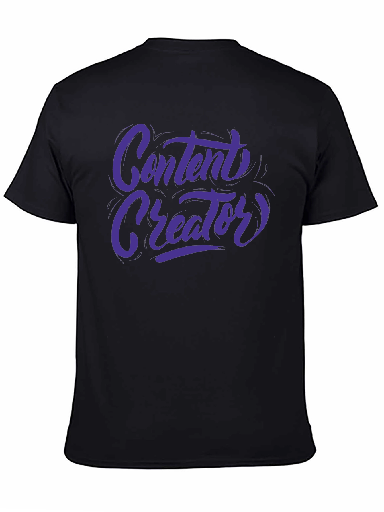 Black Content Creator Graphic Tee - Black view 4