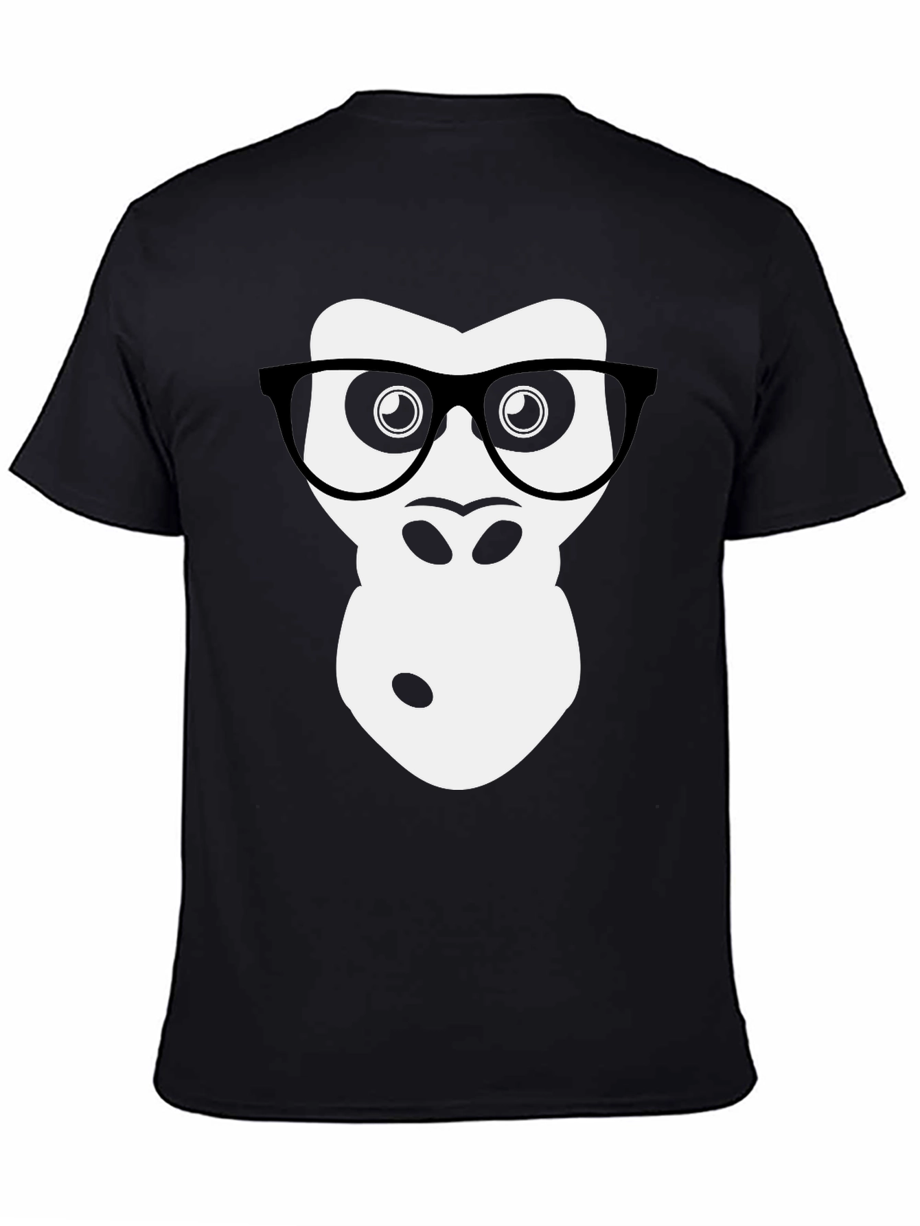 Black Nerdy Gorilla Graphic T-Shirt - Black view 4