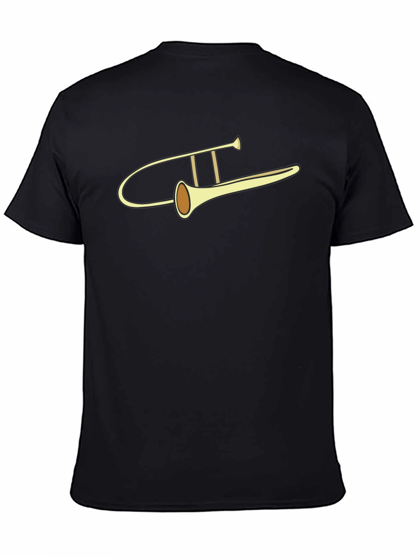 Black Trombone Graphic Tee - Musical Instrument Design view 4
