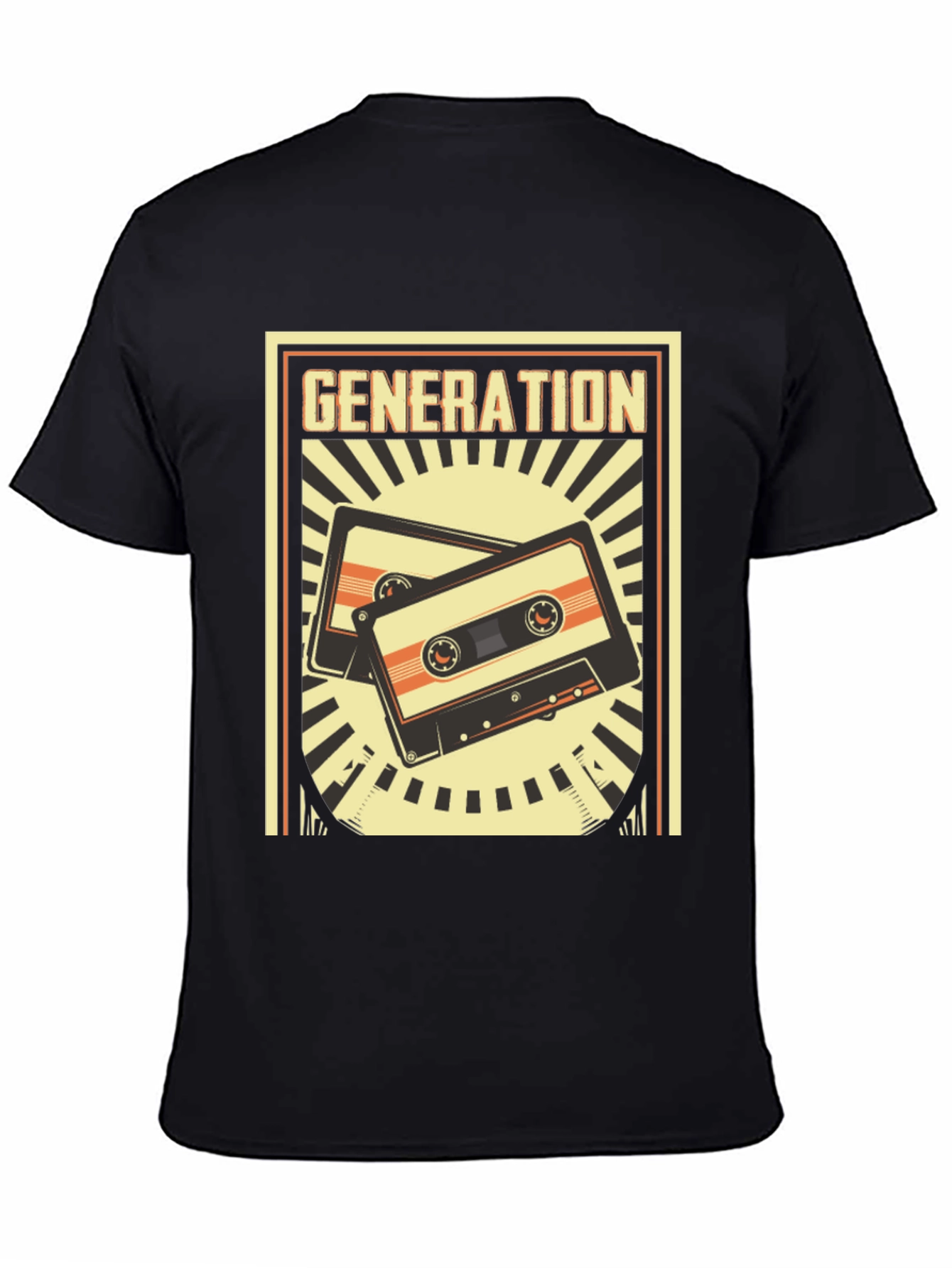 Black Retro Generation Cassette Tape Graphic Tee view 4