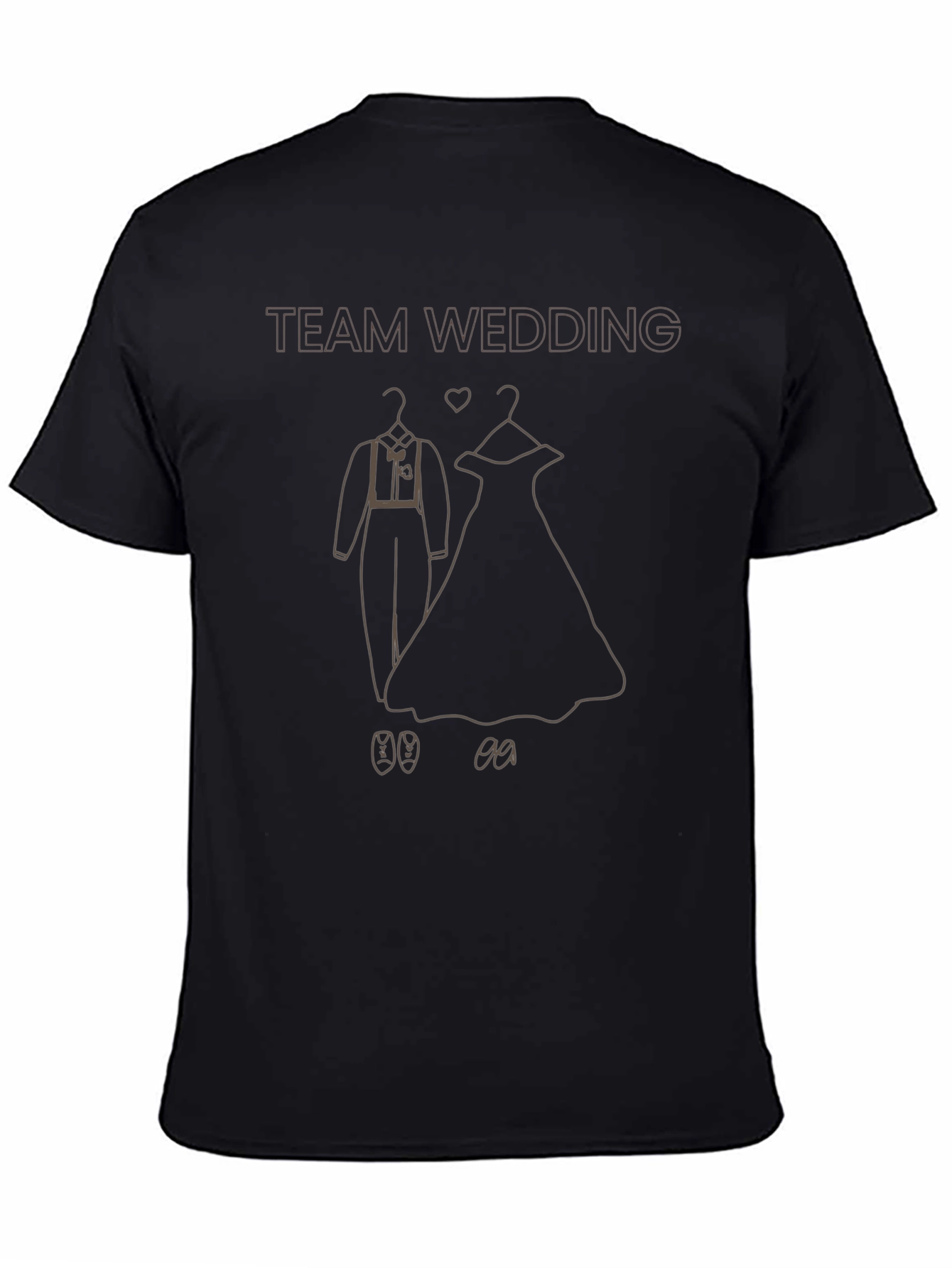 Black Team Wedding T-Shirt - Bride & Groom Outfit Design view 4