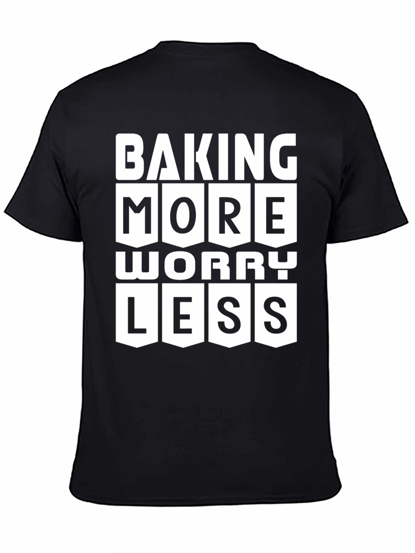 Black Baking More Worry Less Graphic Tee view 4