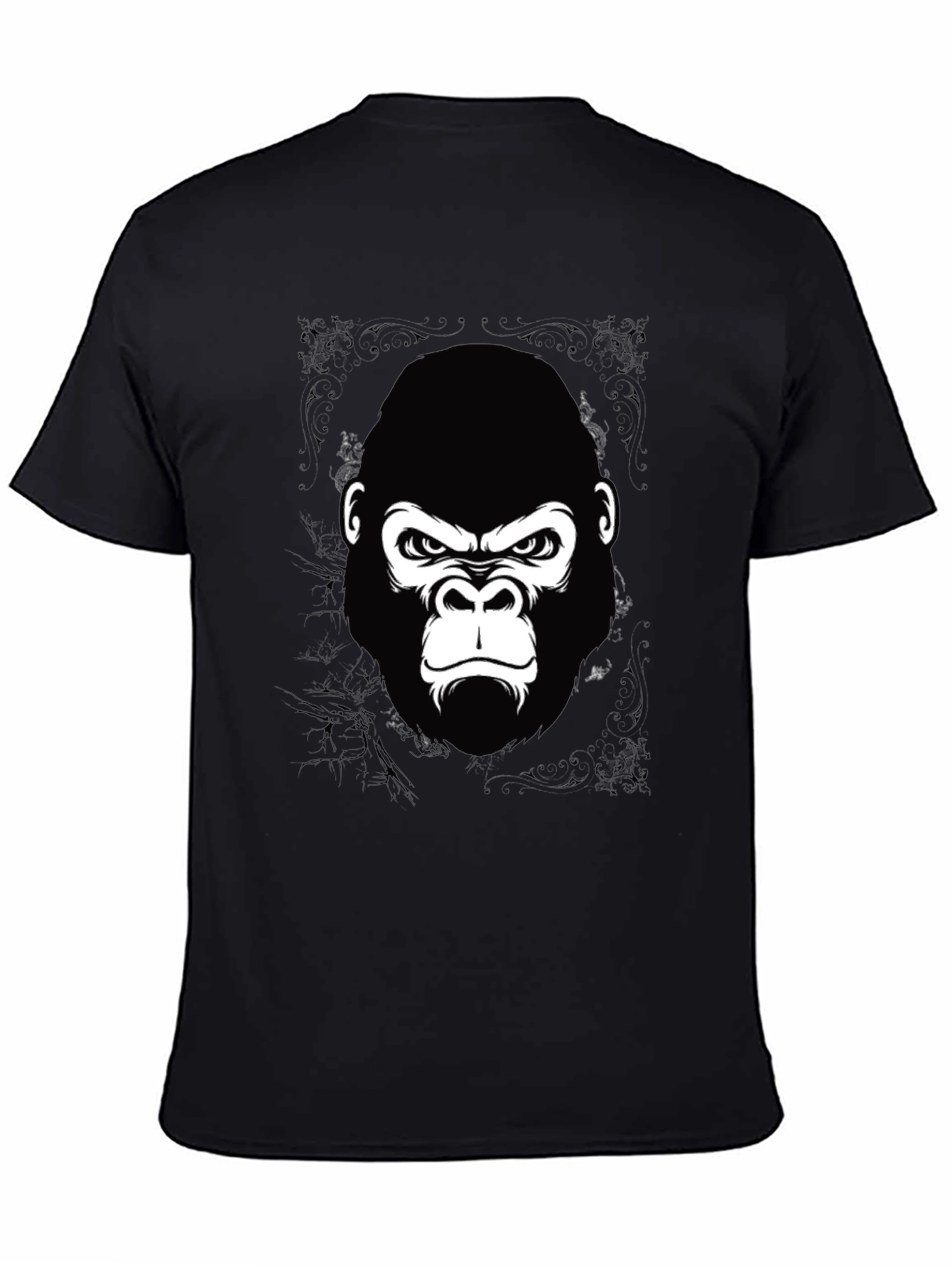 Black Gorilla Graphic Print Black T-Shirt for Men view 4
