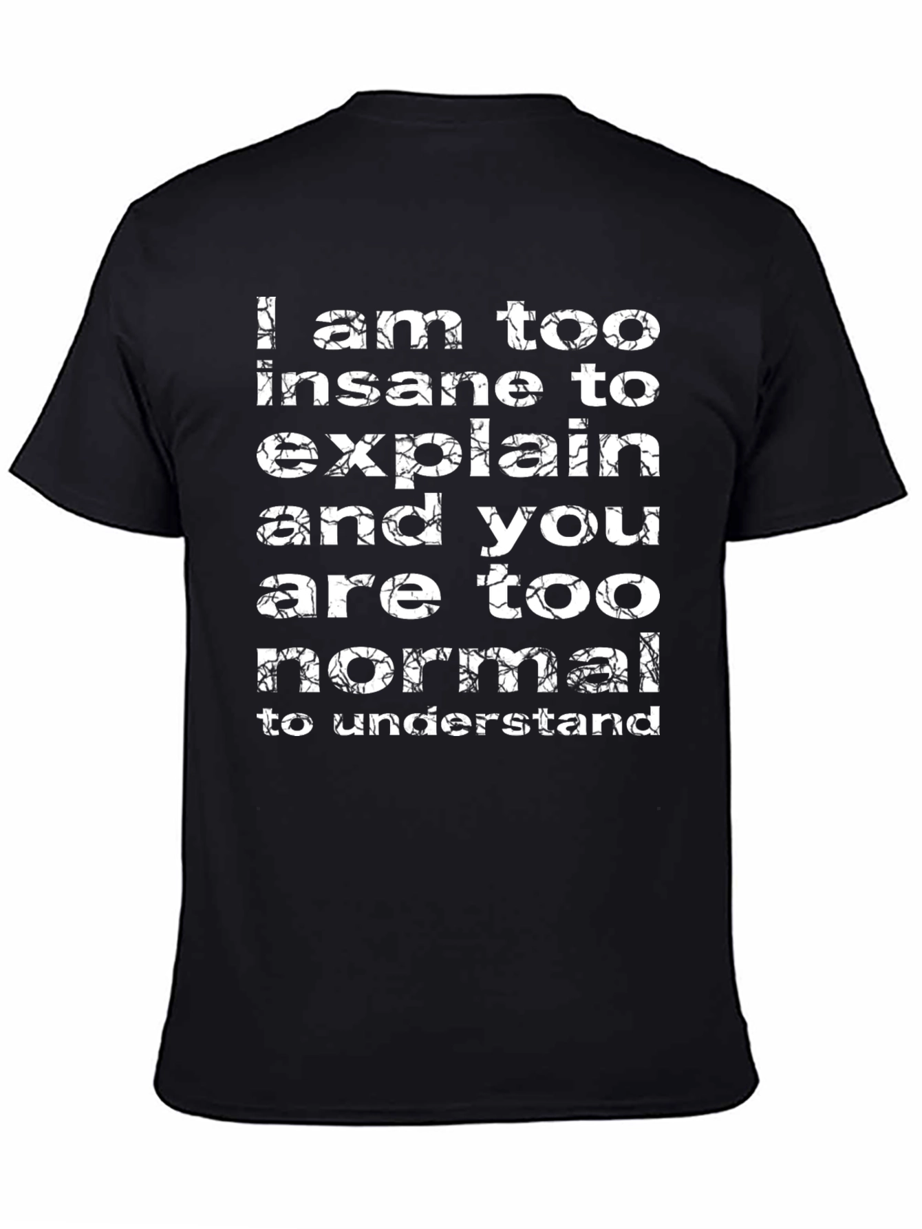 Black Insane to Explain Graphic Tee - Black Cotton view 4