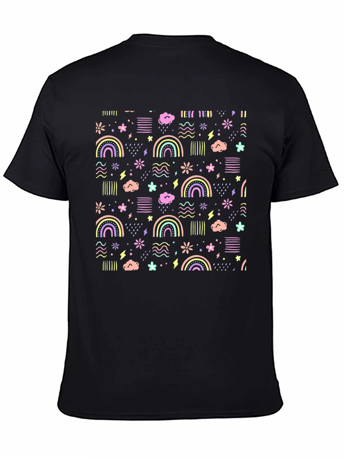 Black Rainbow Pastel Print Tee view 4