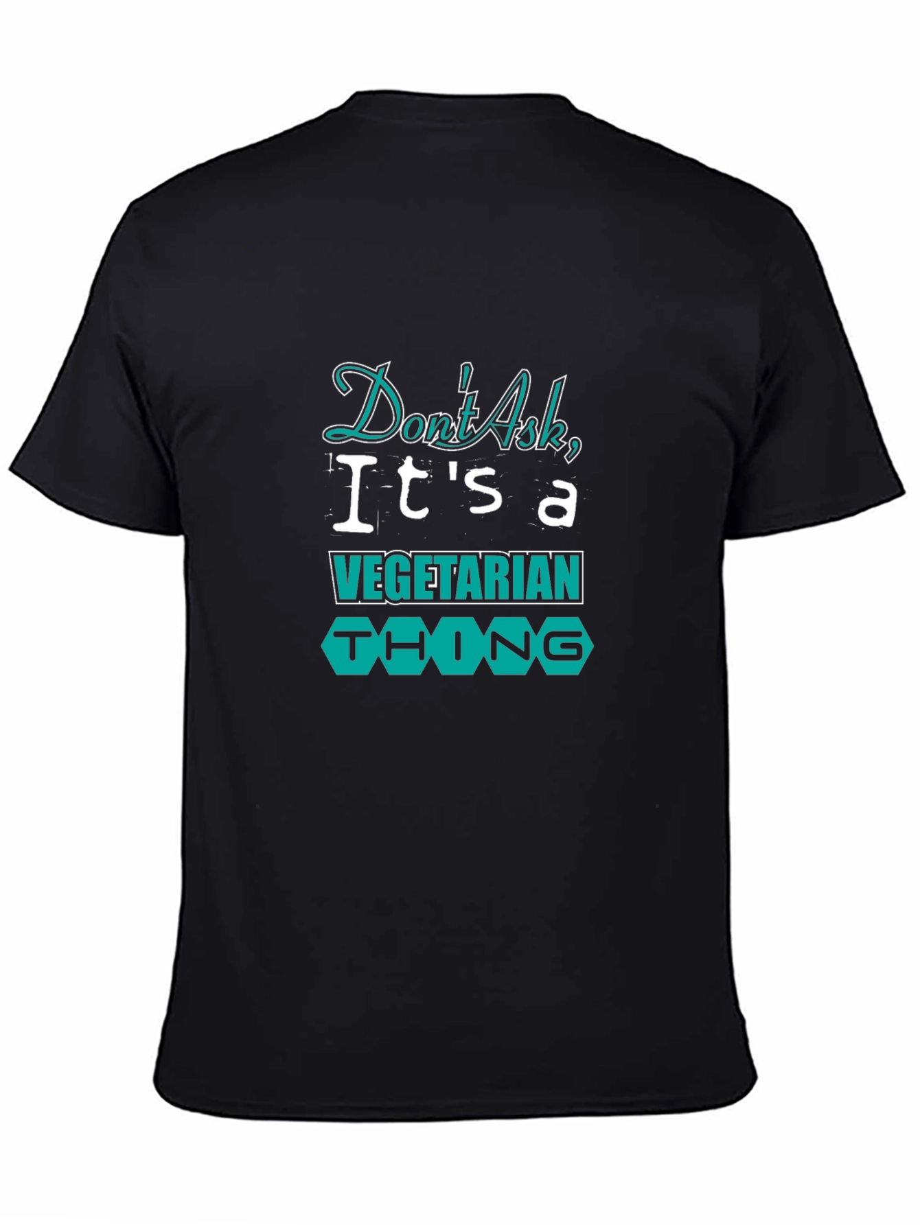 Black Vegetarian Thing Black T-Shirt view 4