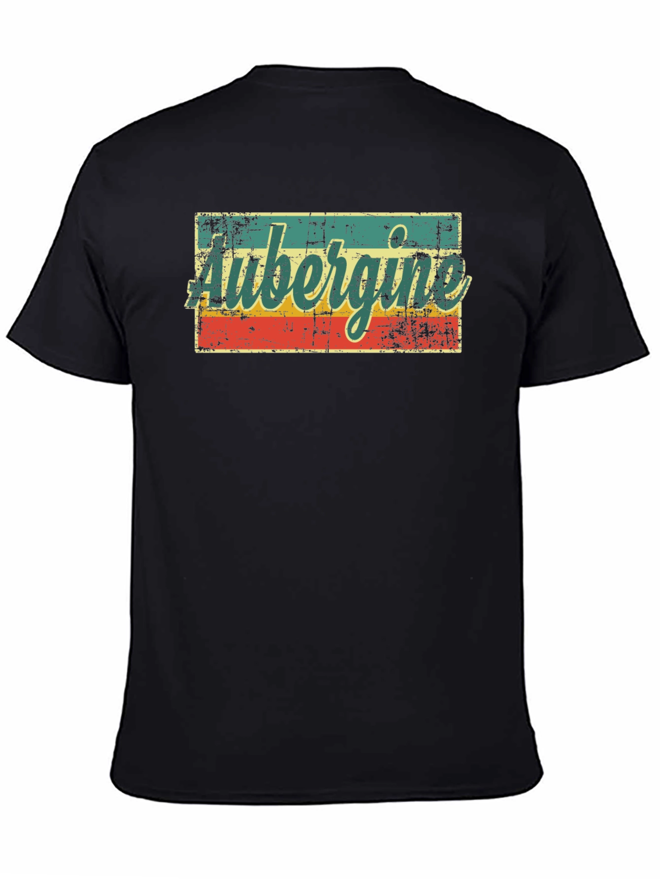 Black Vintage Aubergine T-Shirt - Retro Style Graphic Tee view 4