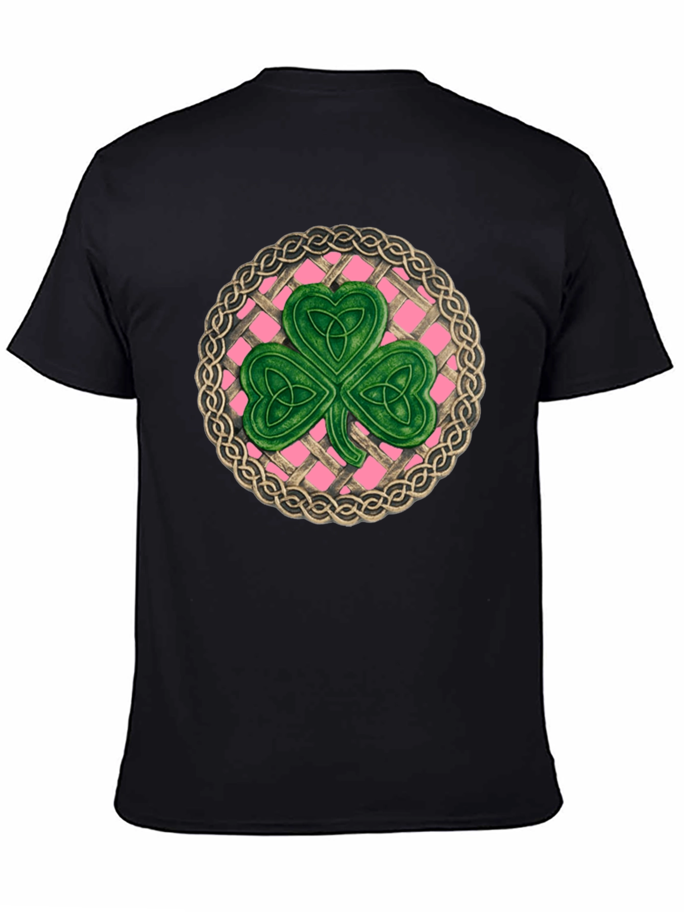 Black Celtic Knot Shamrock T-Shirt - St. Patrick's Day view 4