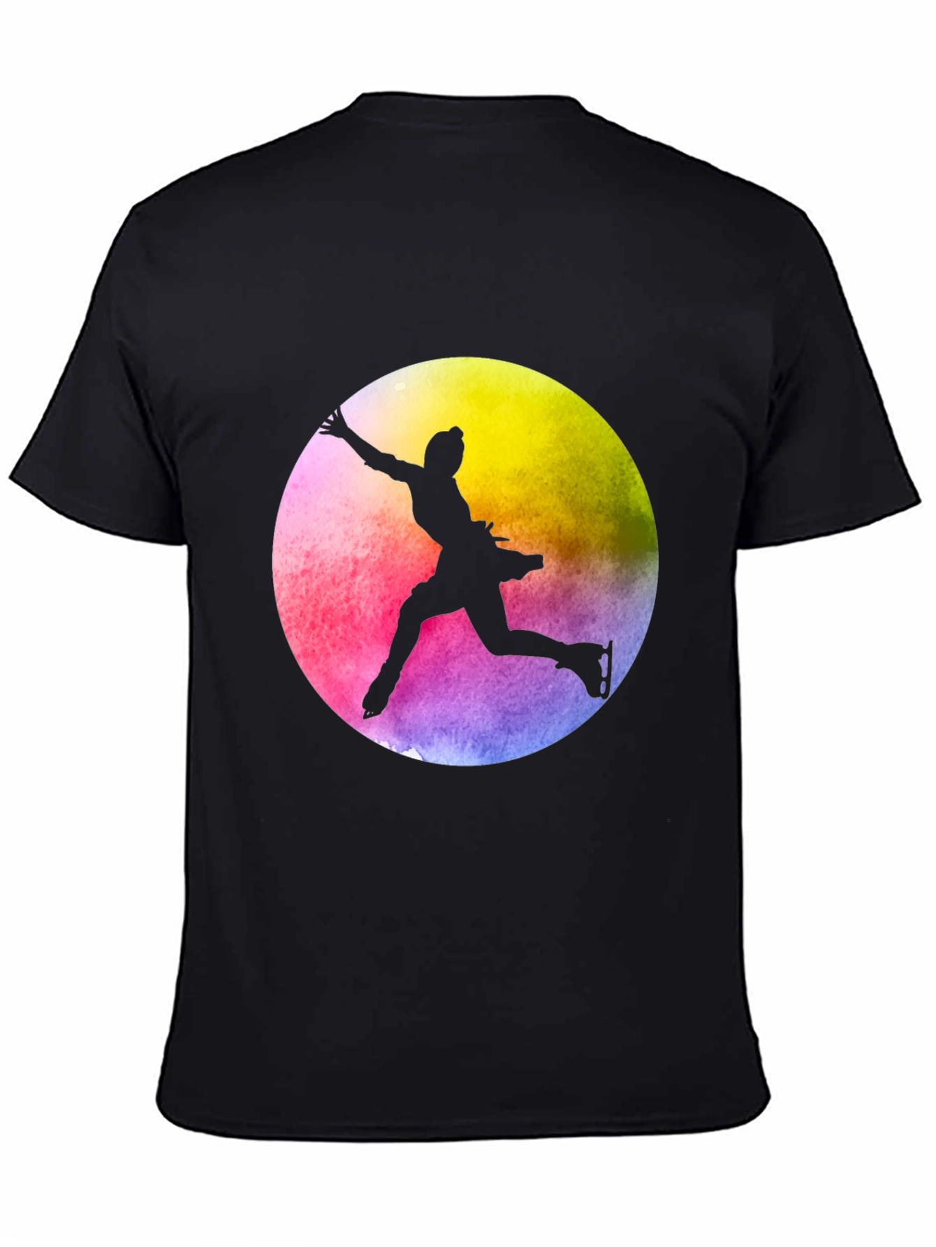 Black Figure Skater Silhouette Tee - Vibrant Colors view 4