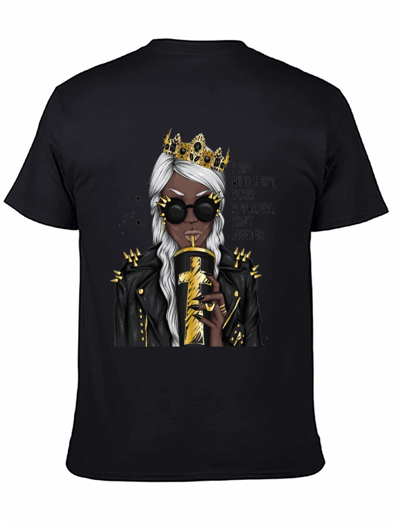 Black Queen Attitude Graphic T-Shirt - Black view 4