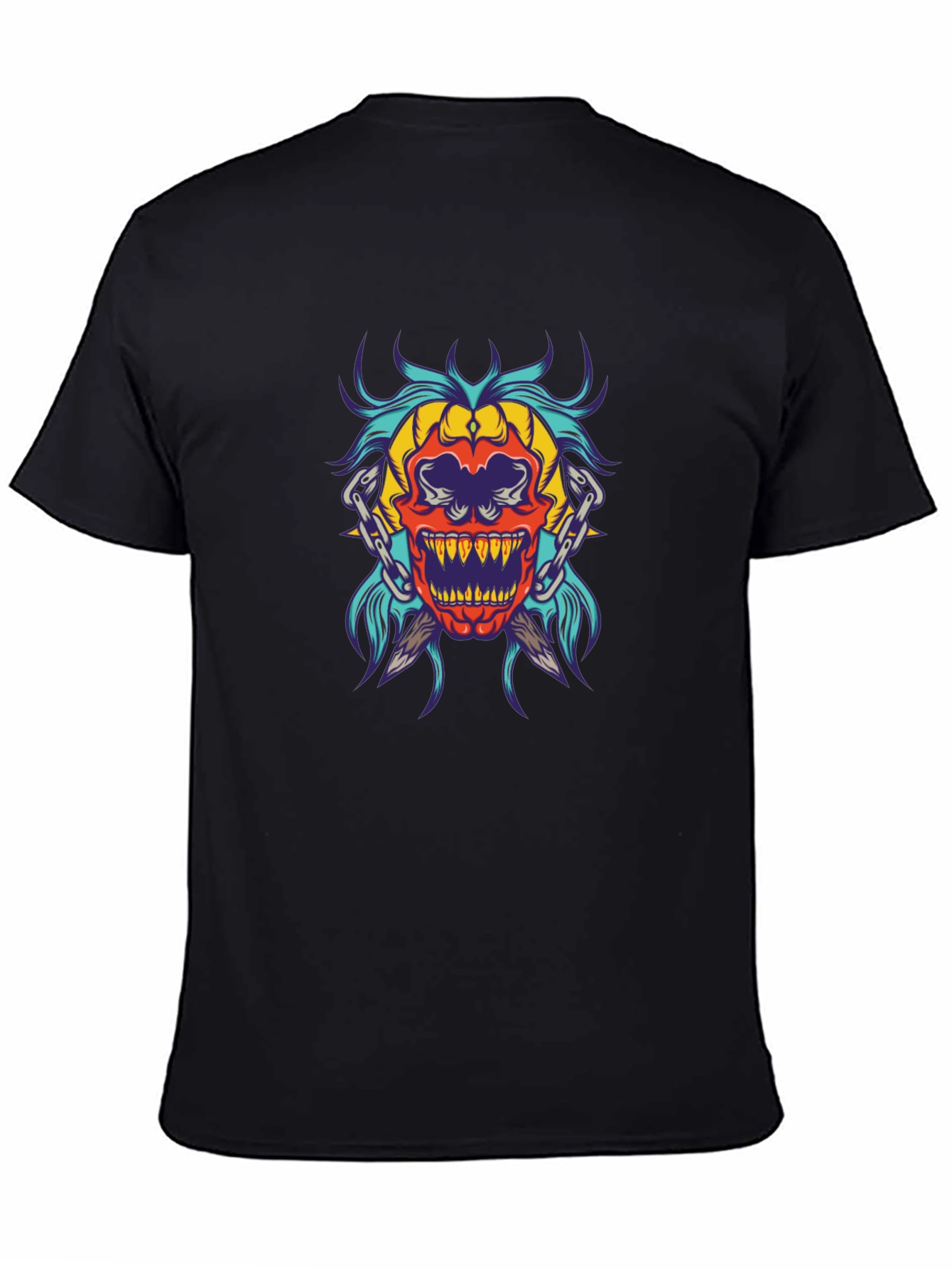 Black Skull Demon Graphic Tee view 4
