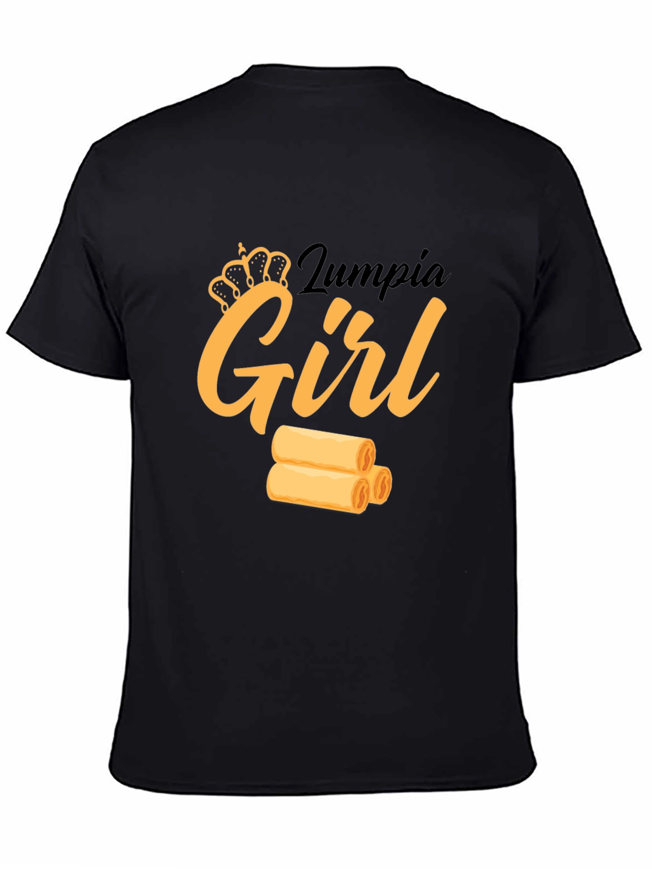 Black Lumpia Girl T-Shirt - Foodie Tee view 4