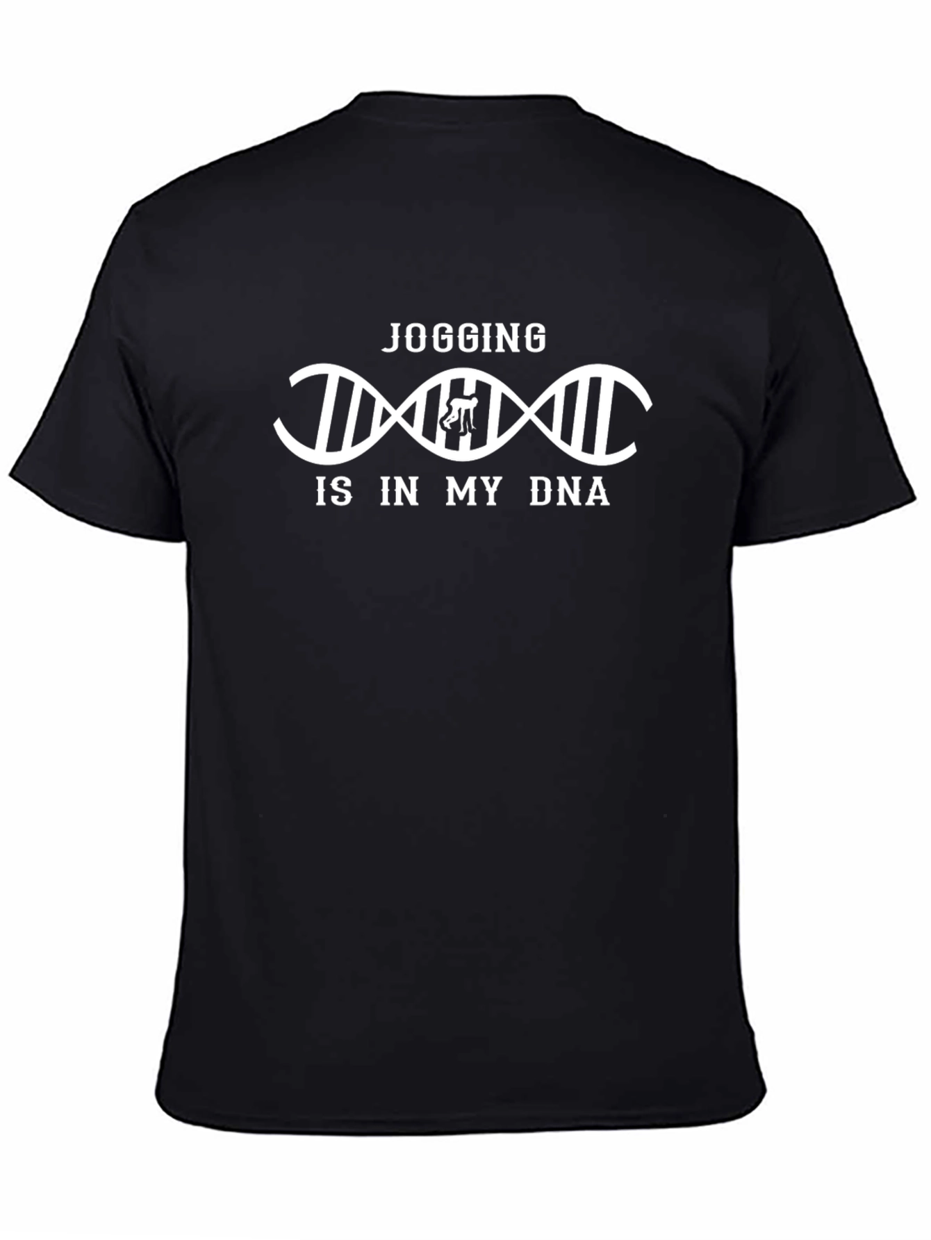 Black Jogging DNA Graphic Tee - Black, Sporty, Unisex view 4