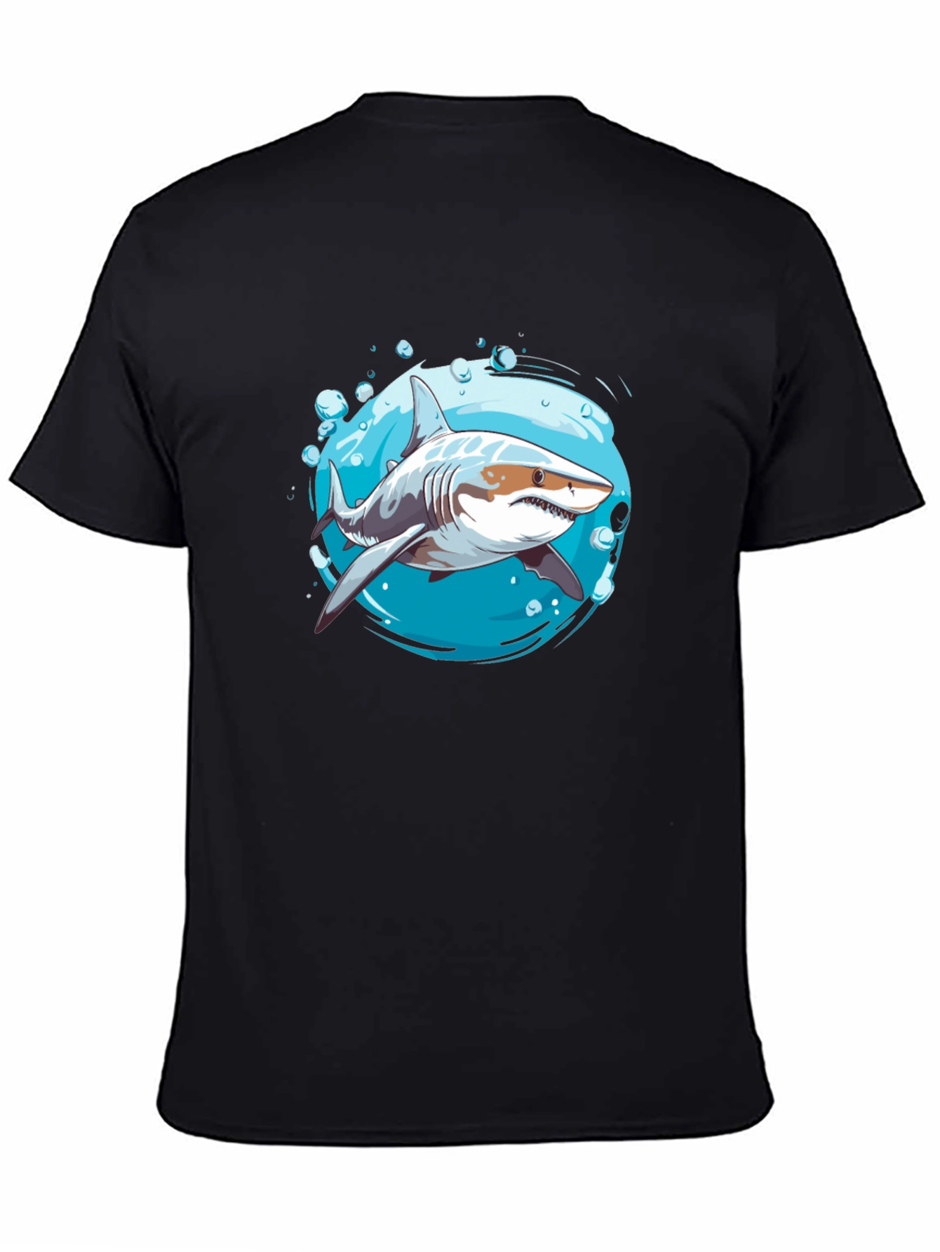 Black Shark Graphic T-Shirt - Ocean Life Design view 4