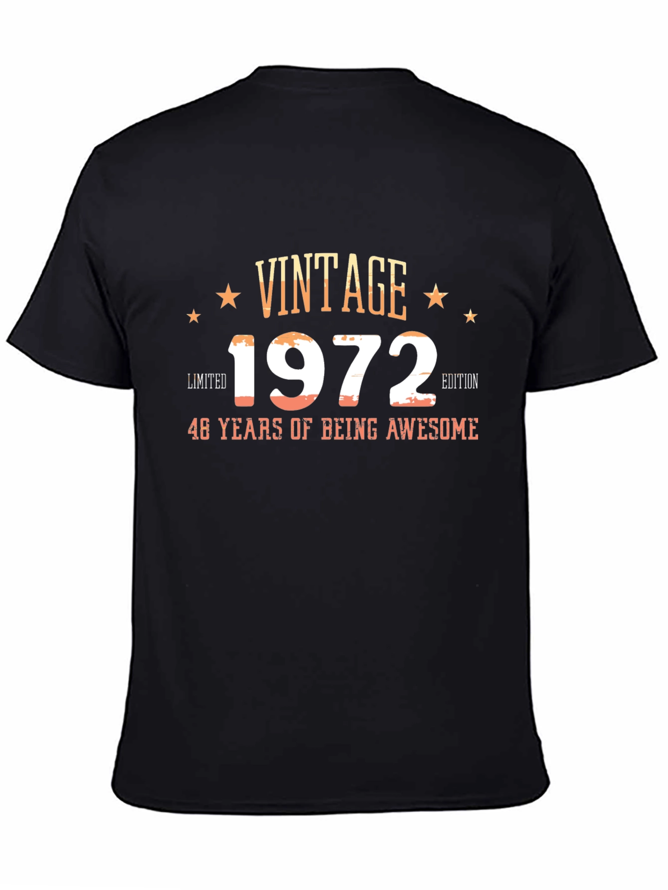 Black Vintage 1972 48 Years of Being Awesome T-Shirt view 4