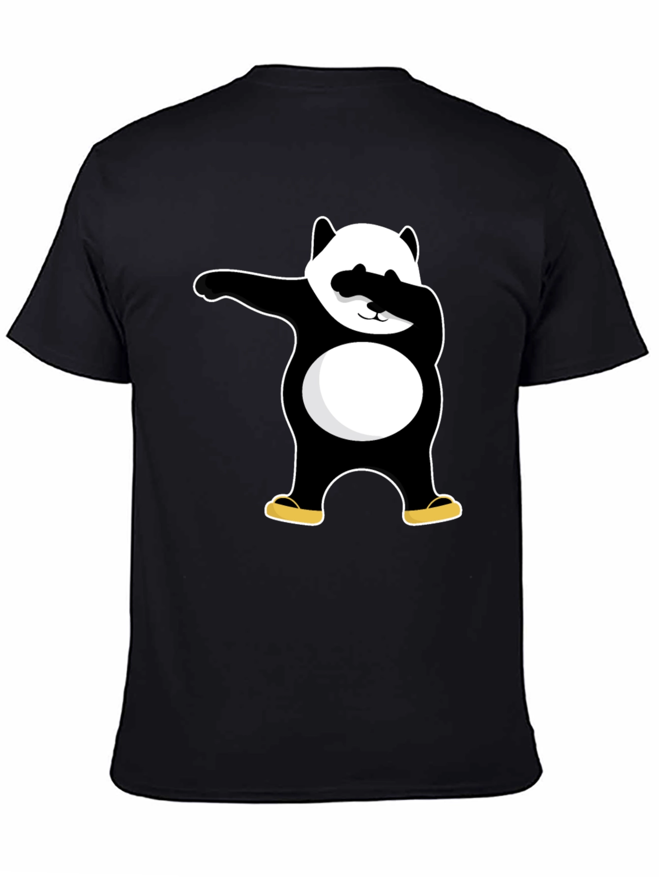 Black Dabbing Panda Black T-Shirt - Cool Graphic Tee view 4