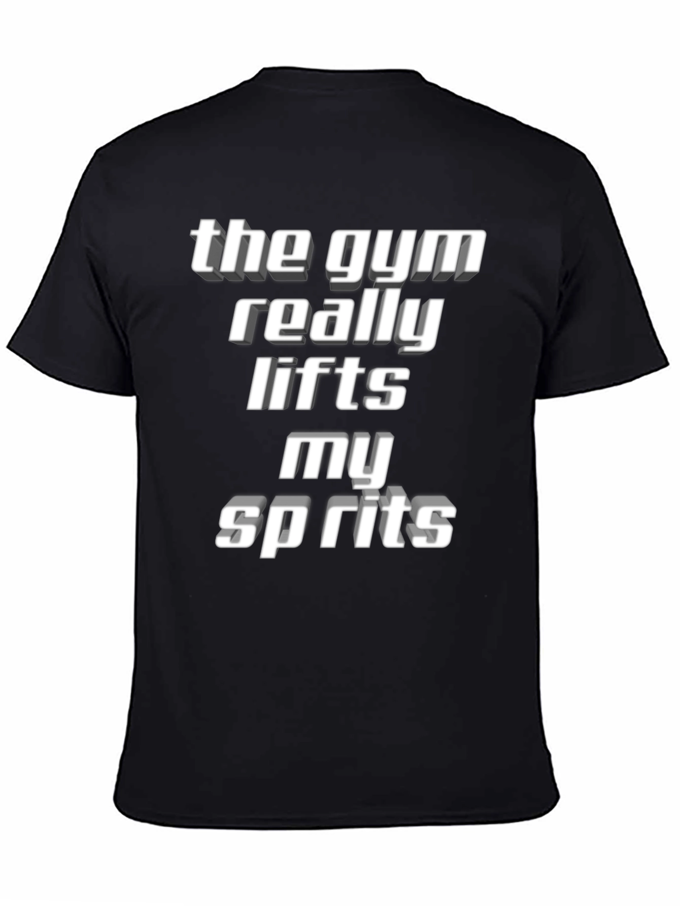 Black Gym Lifts Spirits T-Shirt - Motivation Tee view 4