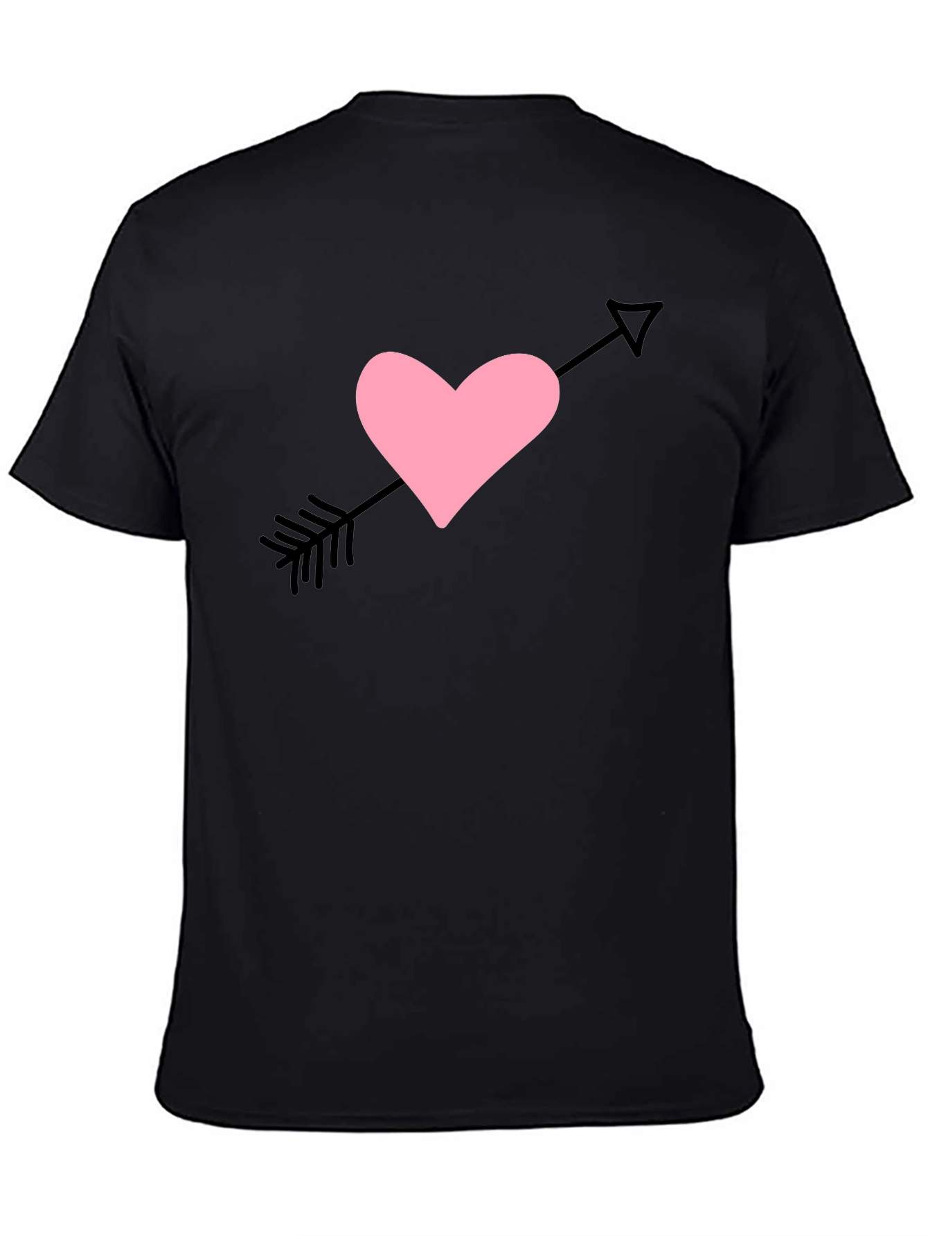 Black Heart Arrow Graphic Tee - Men's Black T-Shirt view 4