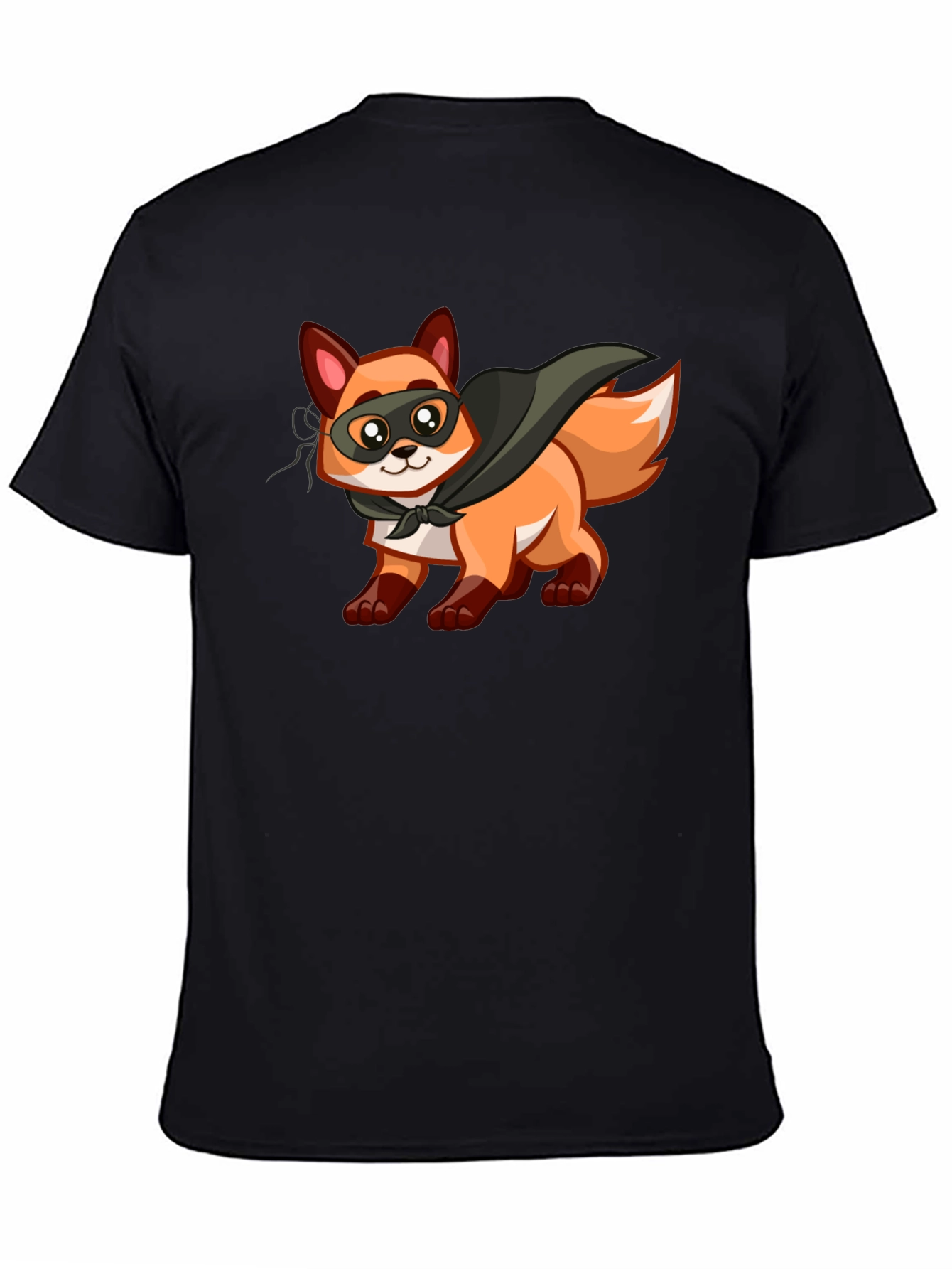 Black Hero Fox Graphic T-Shirt - Soft Cotton Tee view 4