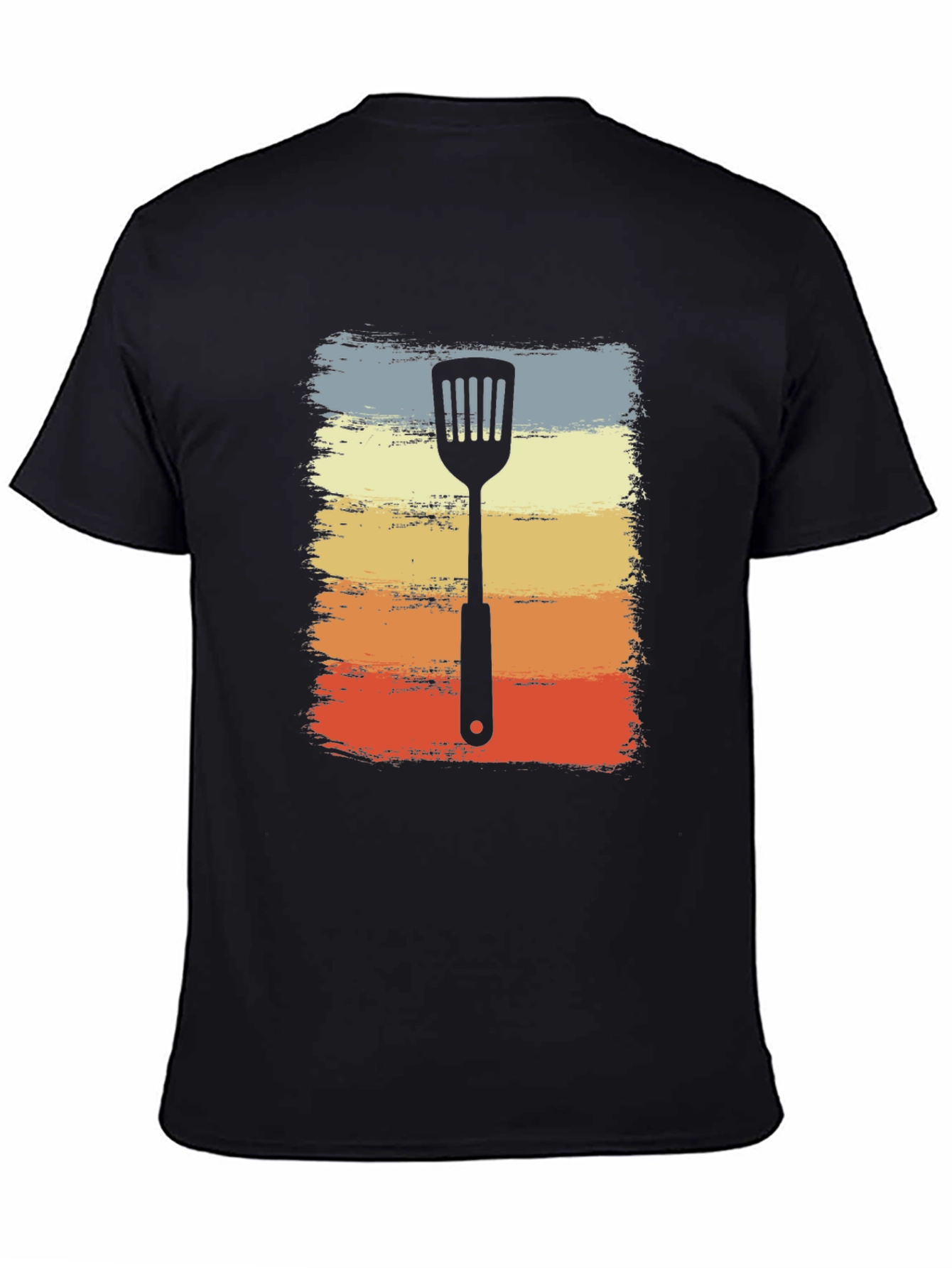 Black Retro Spatula Grill Master T-Shirt view 4