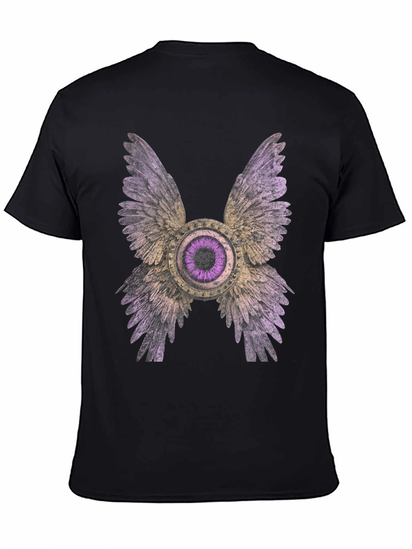 Black Winged Eye Graphic Tee - Bold Statement Shirt view 4