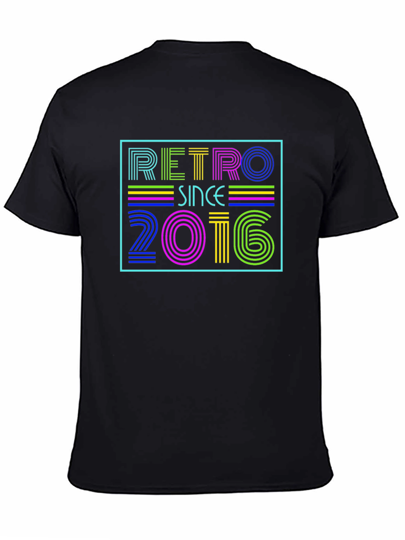 Black Retro Since 2016 Graphic T-Shirt view 4