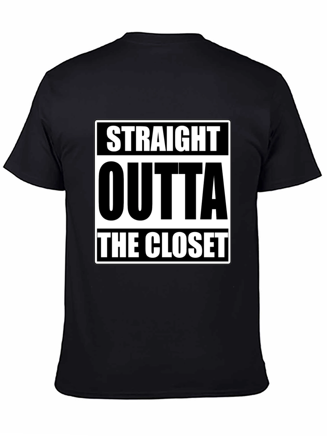 Black Straight Outta The Closet Black T-Shirt view 4