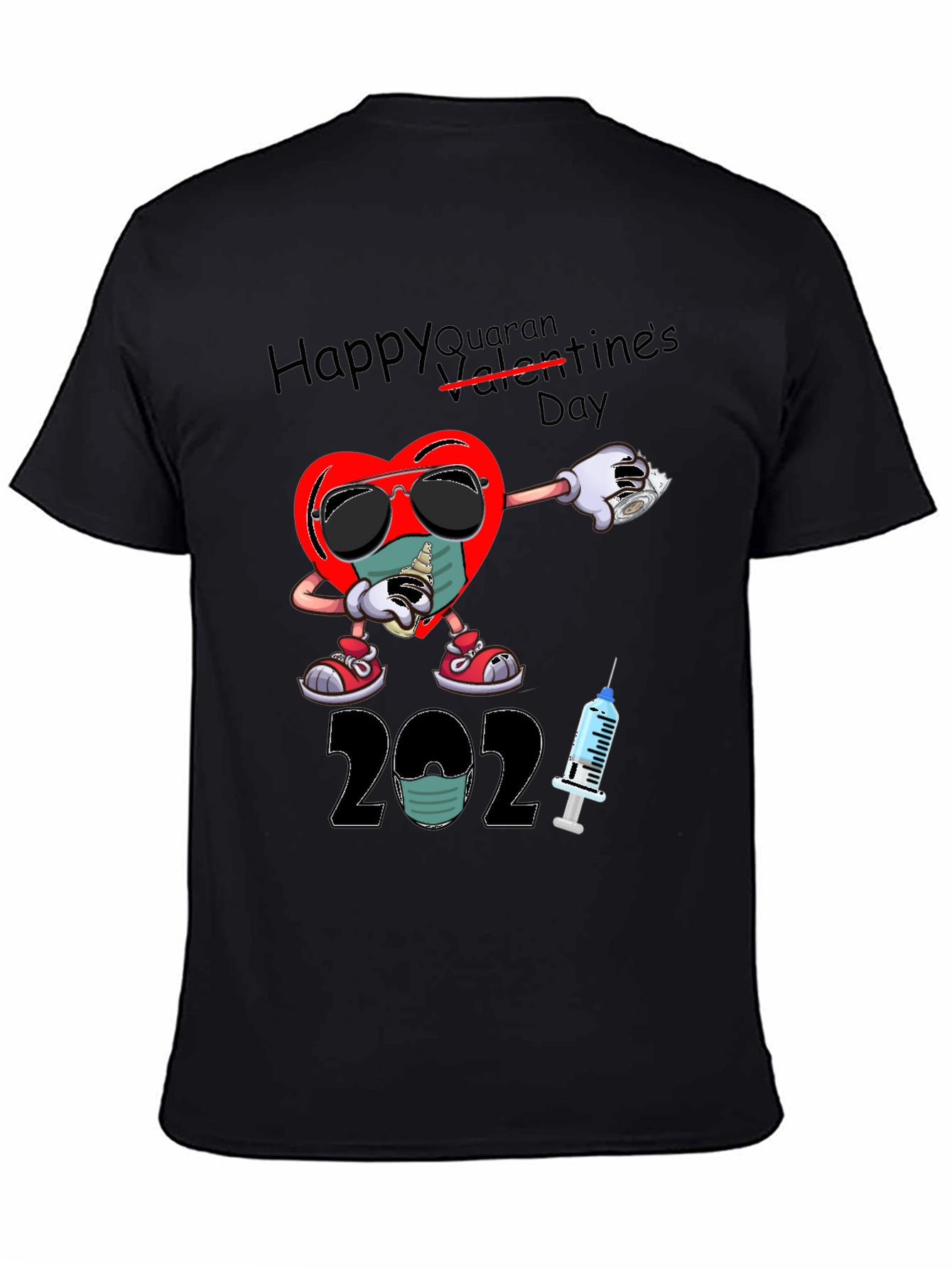 Black Happy Quarantines Day 2021 T-Shirt view 4