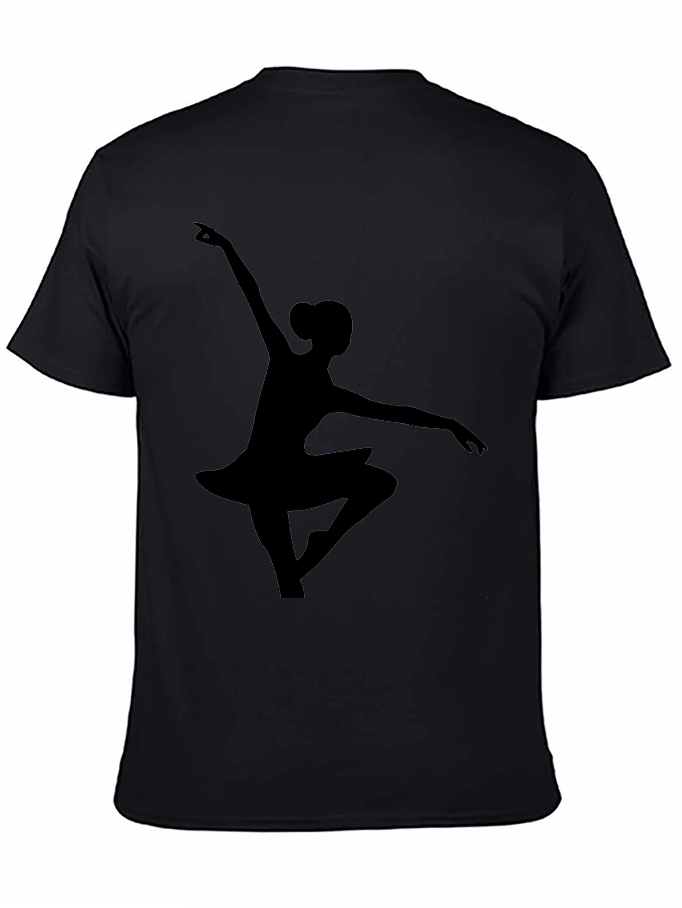 Black Ballerina Silhouette Black T-Shirt view 4