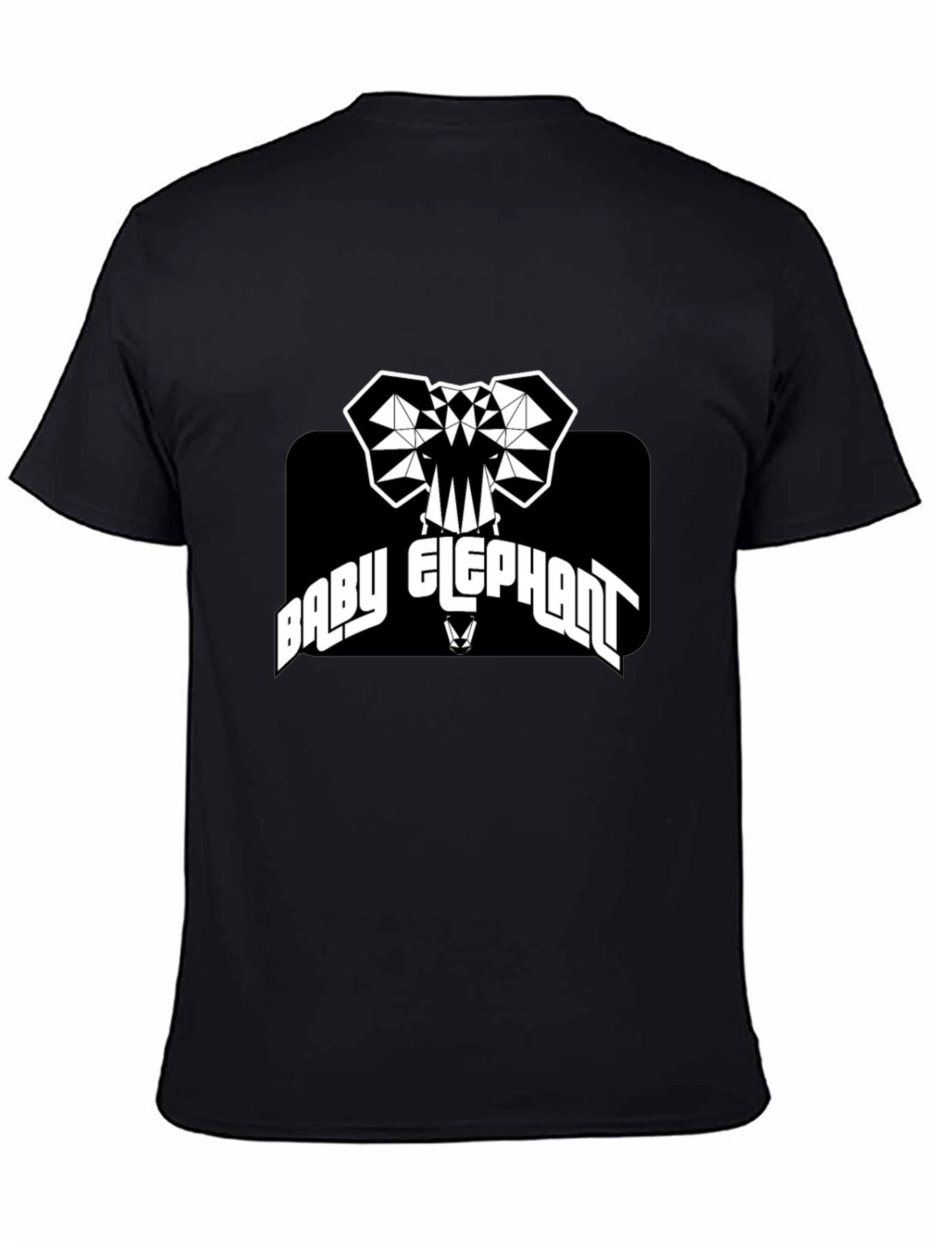 Black Baby Elephant Graphic Tee - Black Cotton T-Shirt view 4