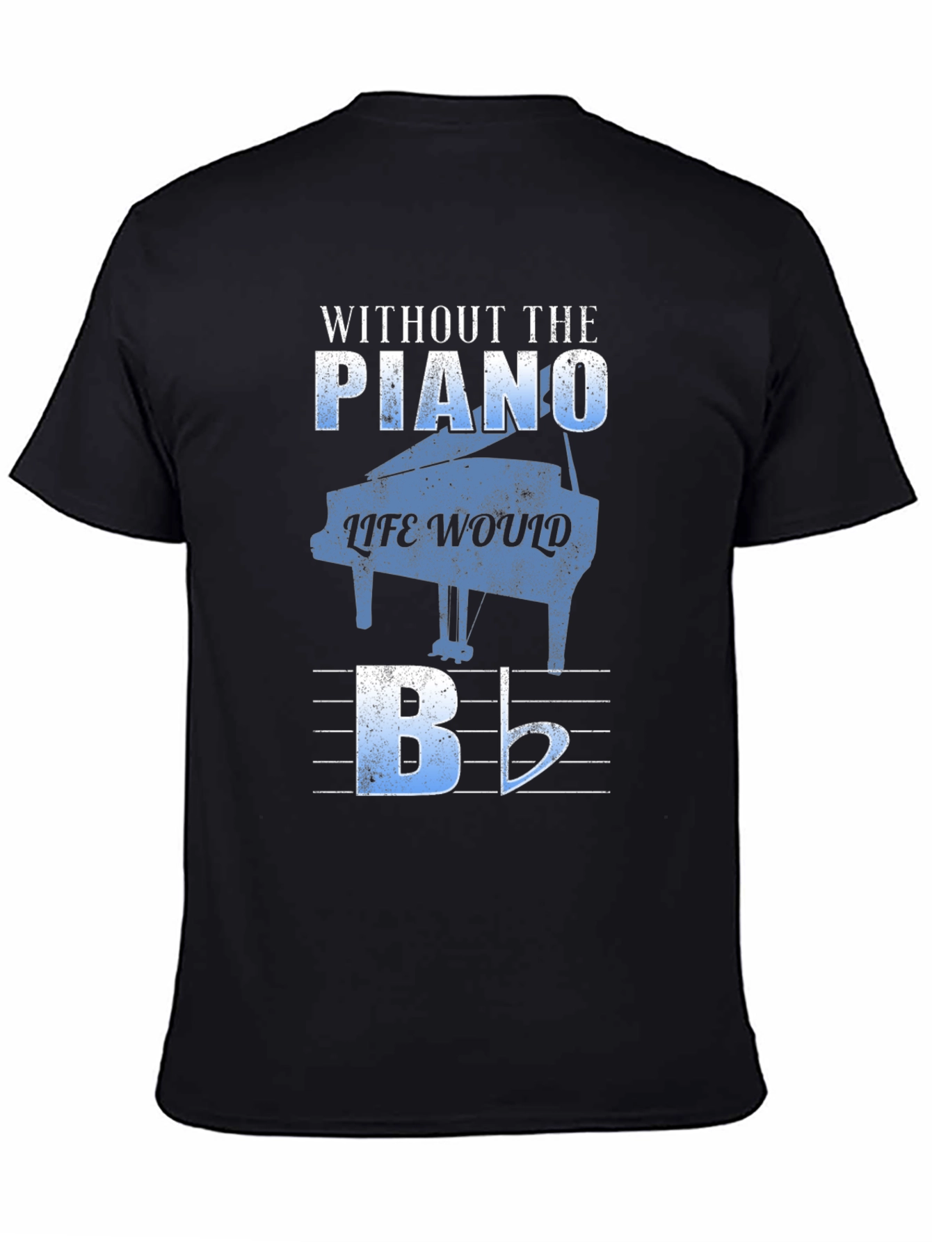 Black Piano Music Lover T-Shirt view 4