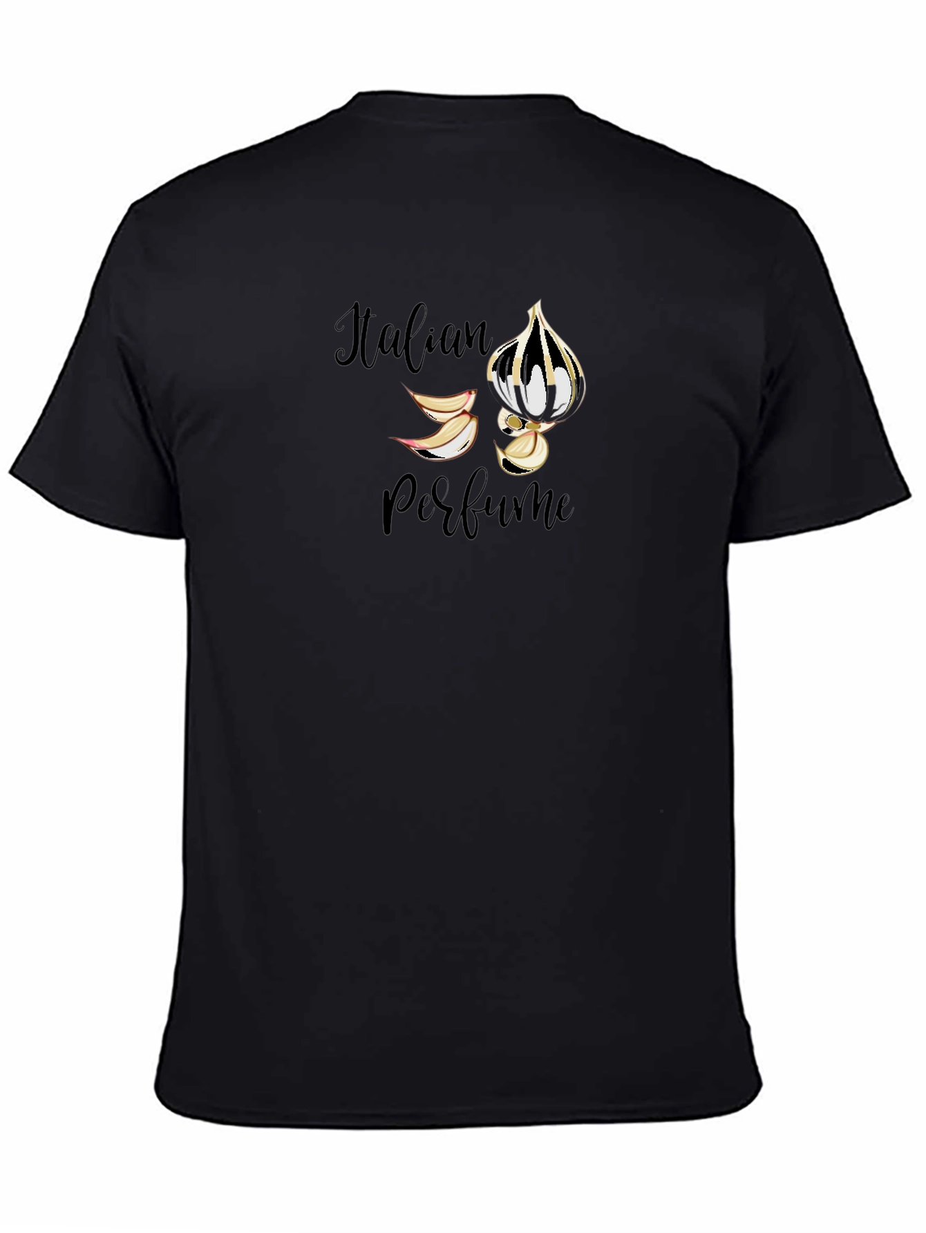 Black Italian Perfume Graphic Black Tee view 4