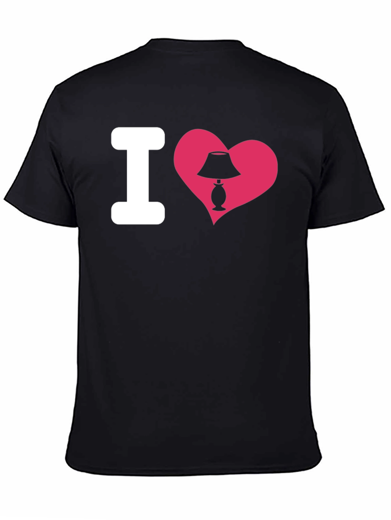 Black I Heart Lamp T-Shirt - Novelty Graphic Tee view 4