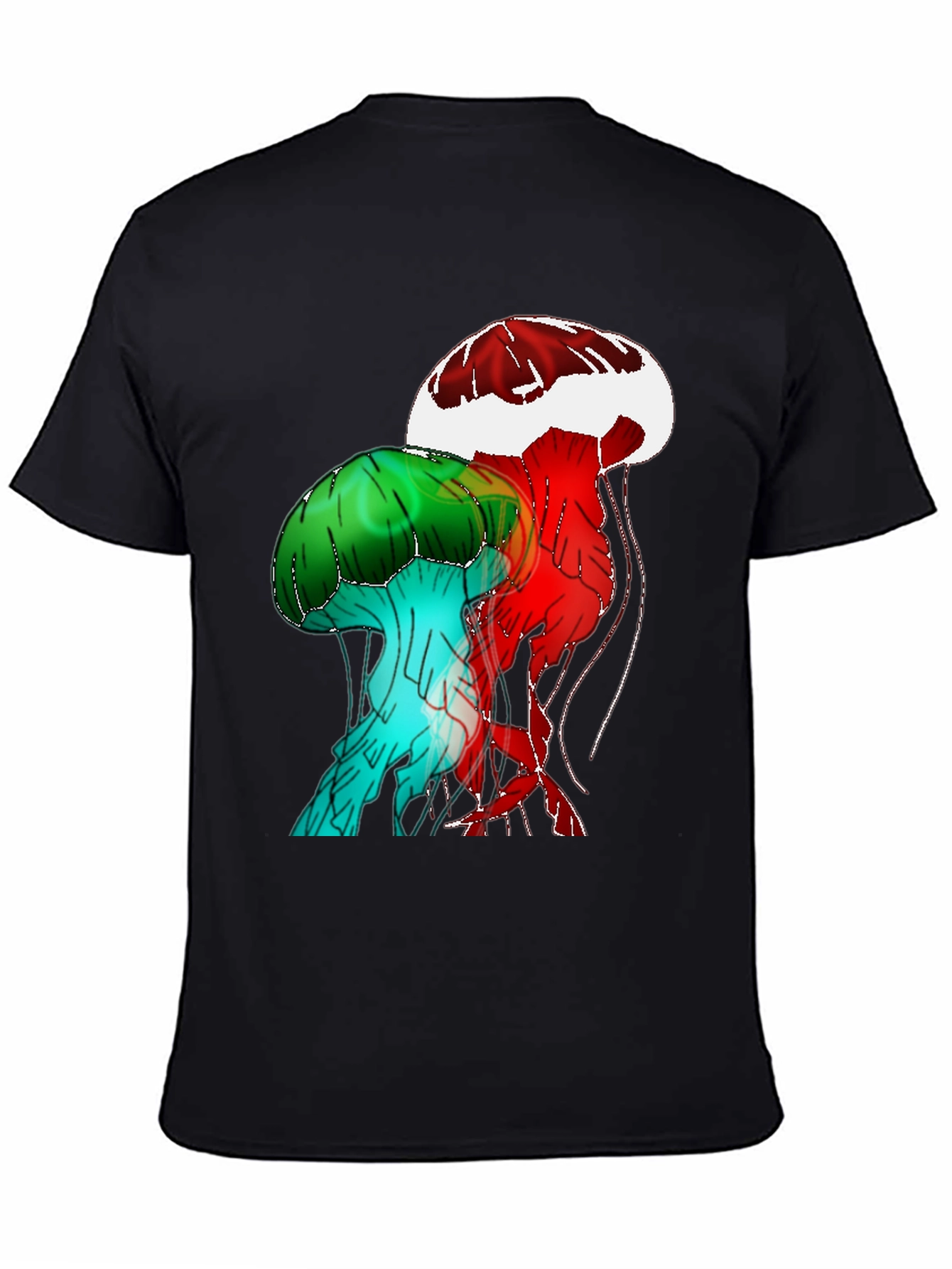 Black Jellyfish Graphic Black T-Shirt view 4