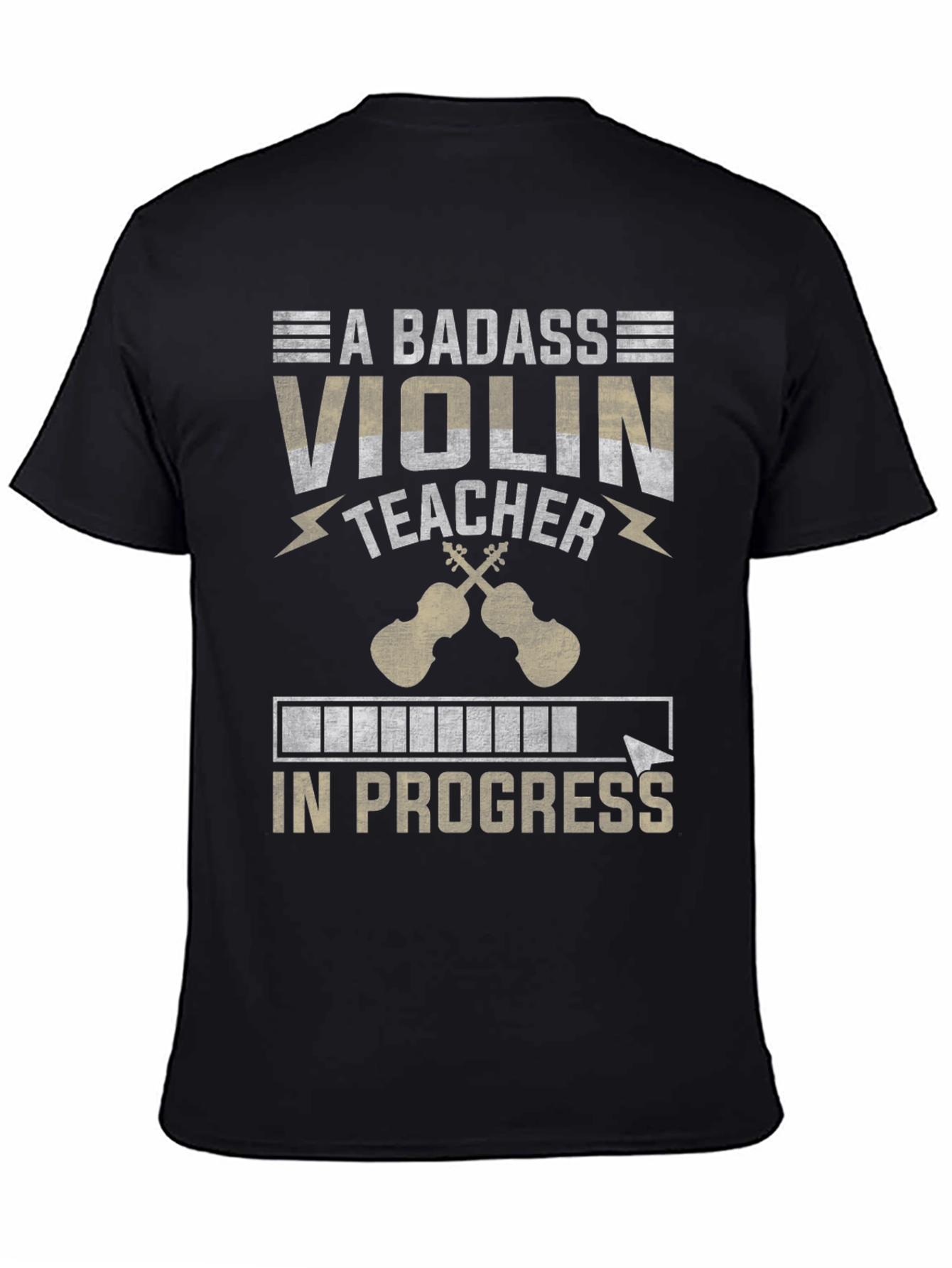 Black Badass Violin Teacher In Progress T-Shirt view 4