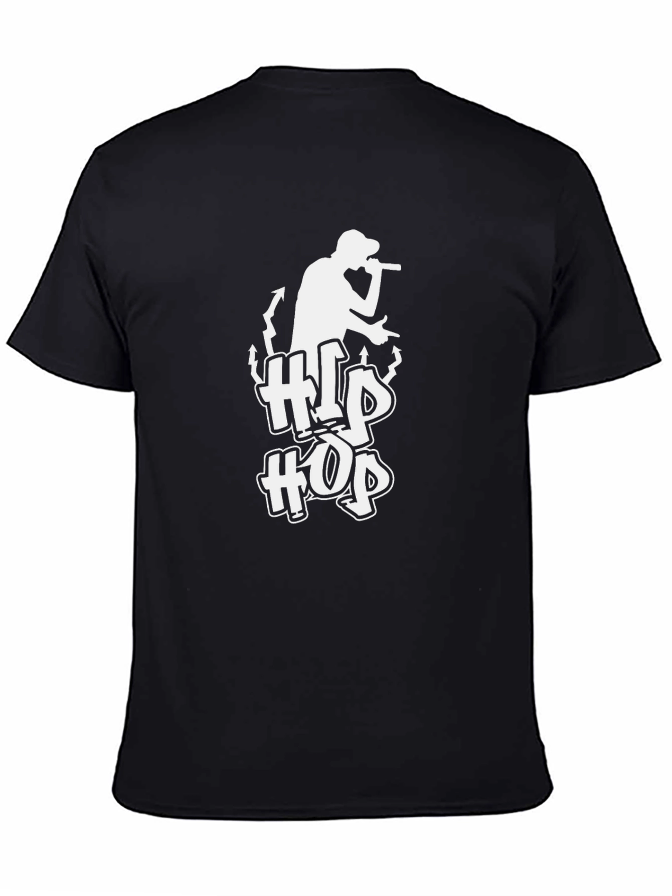Black Hip Hop Graphic Black T-Shirt view 4